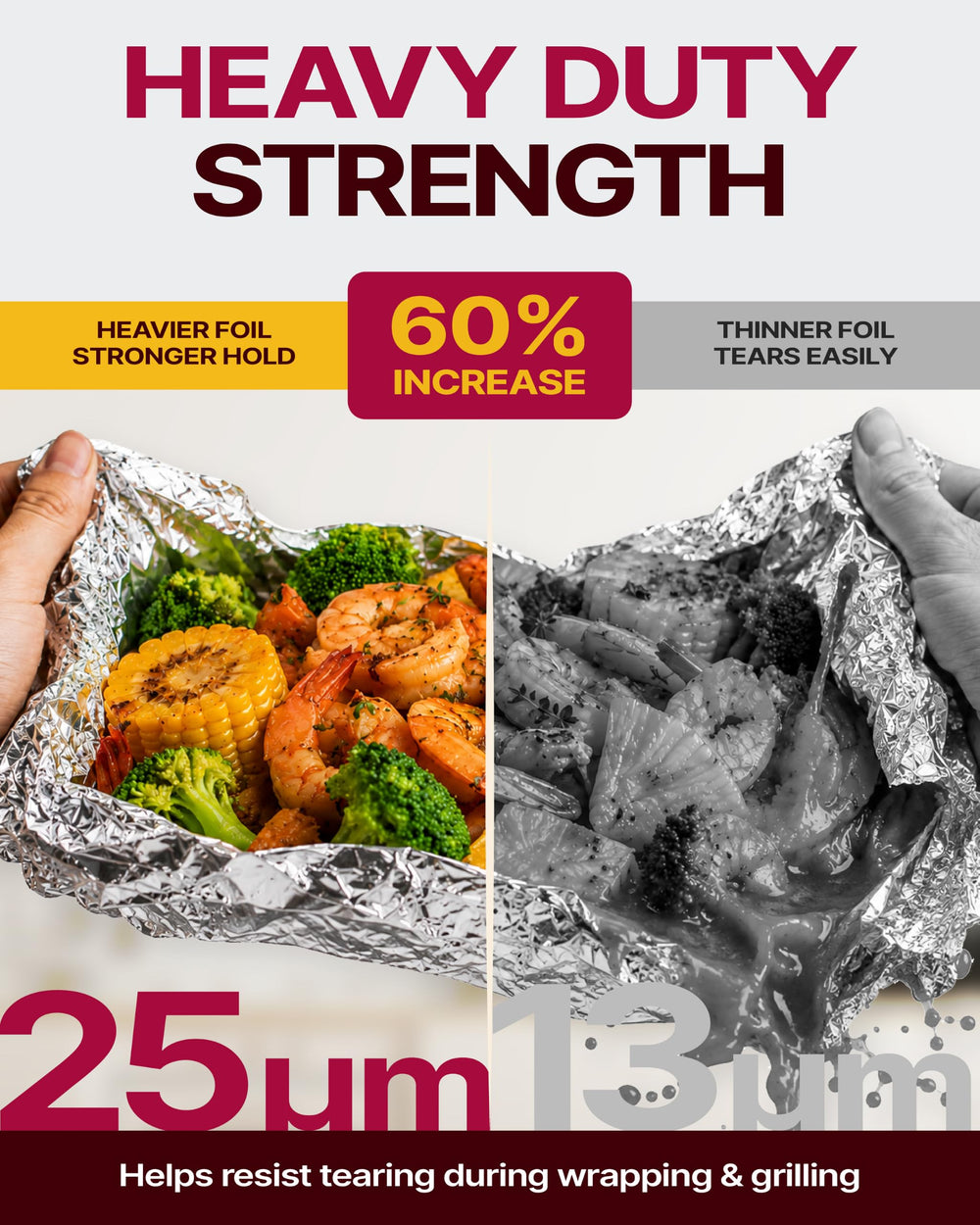 katbite foil on grill wrapped around vegetables, protects and retains juices