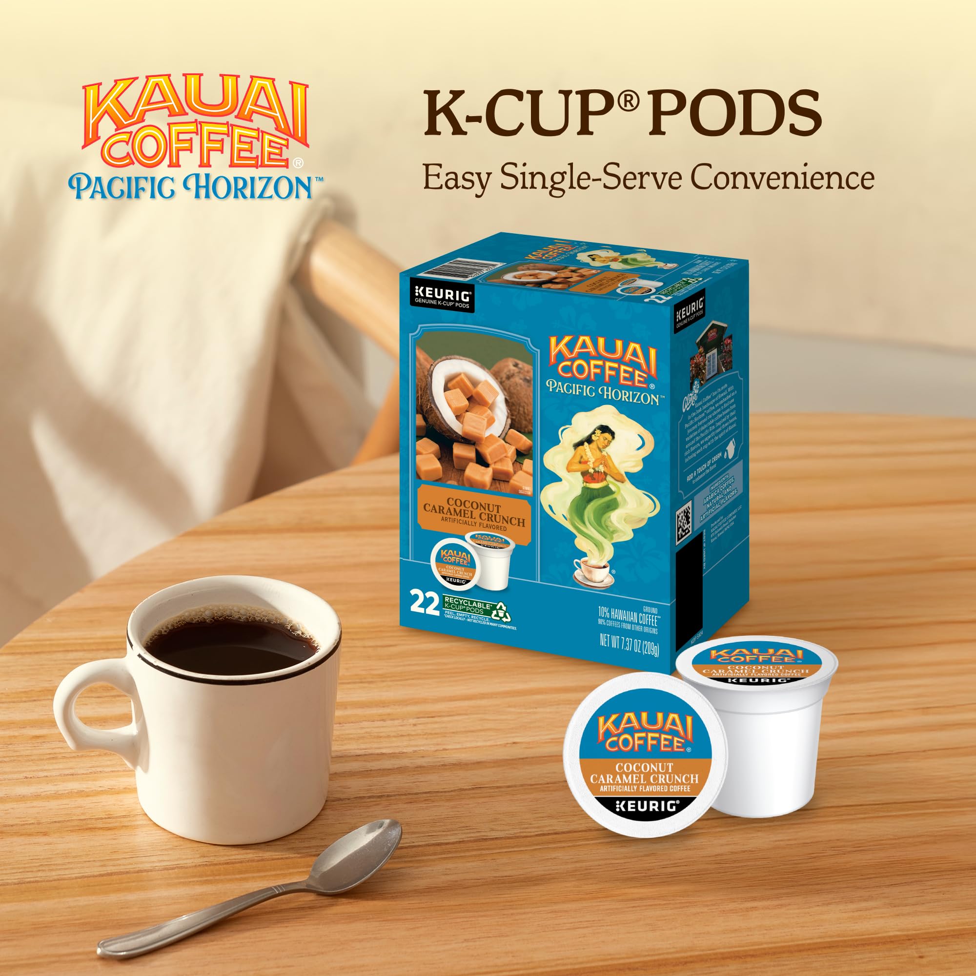 Kauai Coffee coffee grounds and splash of cream close detail showing rich texture