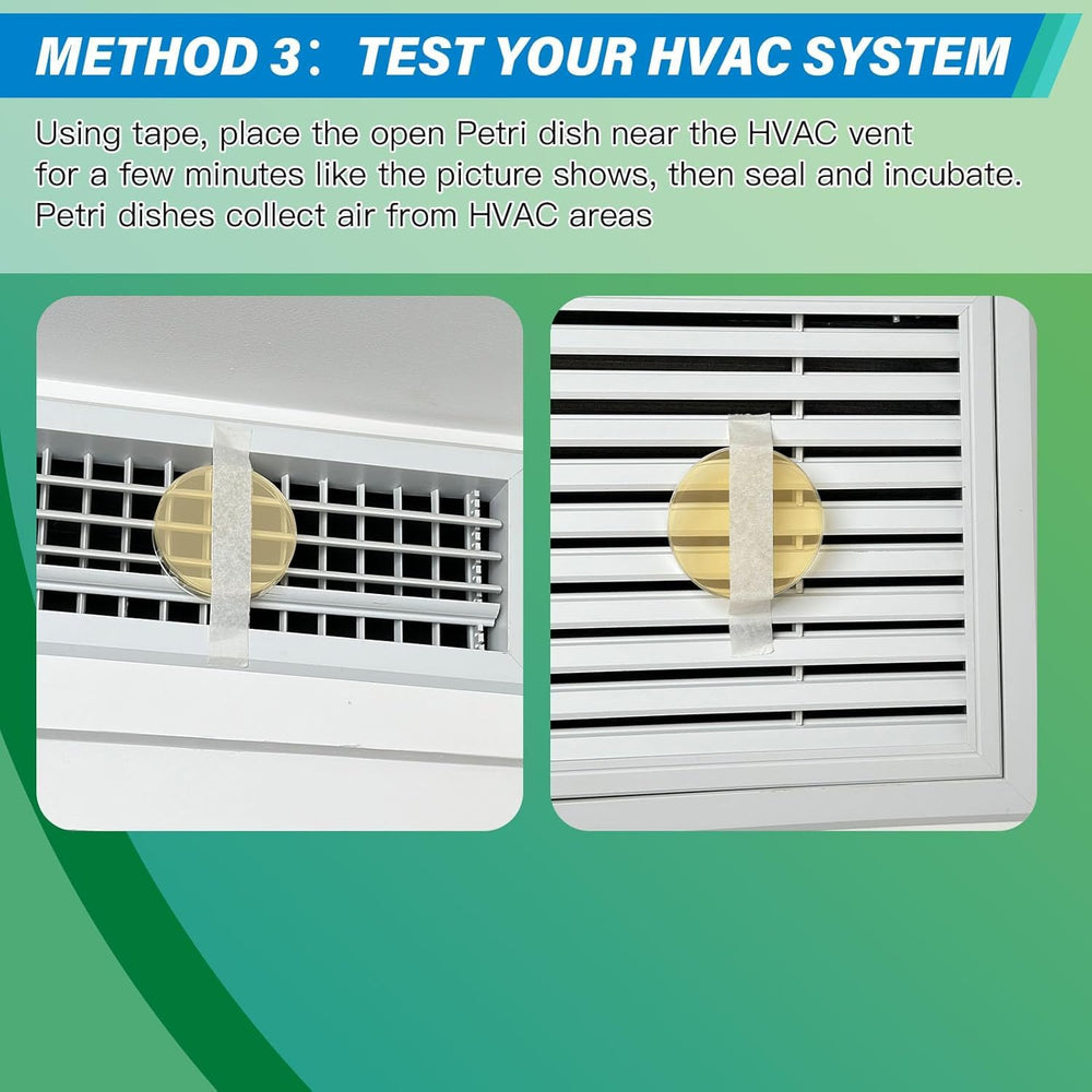 KAYENQO air sampling plate set up in living room for indoor air quality checks