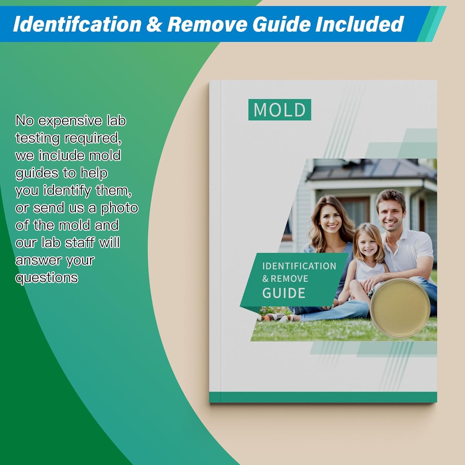 KAYENQO printed mold identification guide open to photographic examples