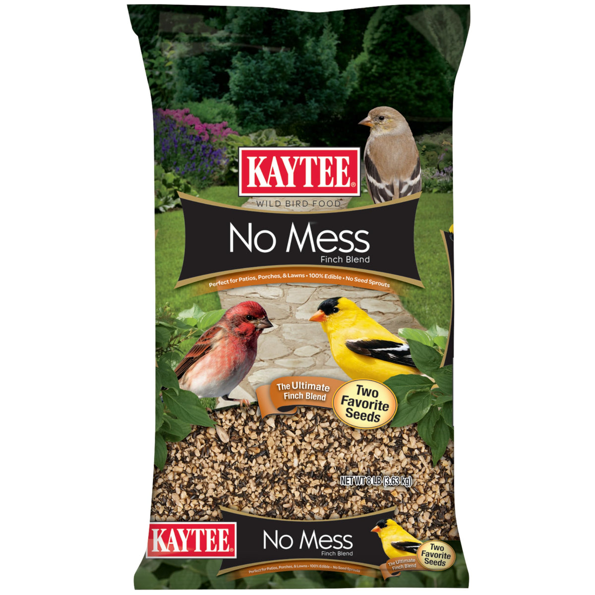 Kaytee front packaging 8 lb showing product name and benefits for tidy feeding