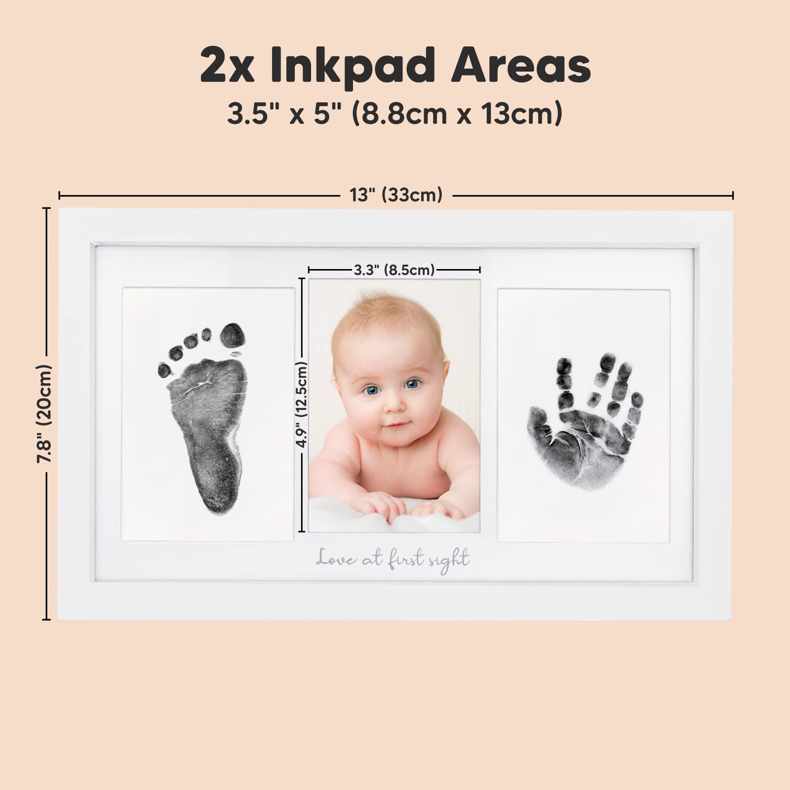 KeaBabies baby footprint in frame preserved clearly for long-term display benefit
