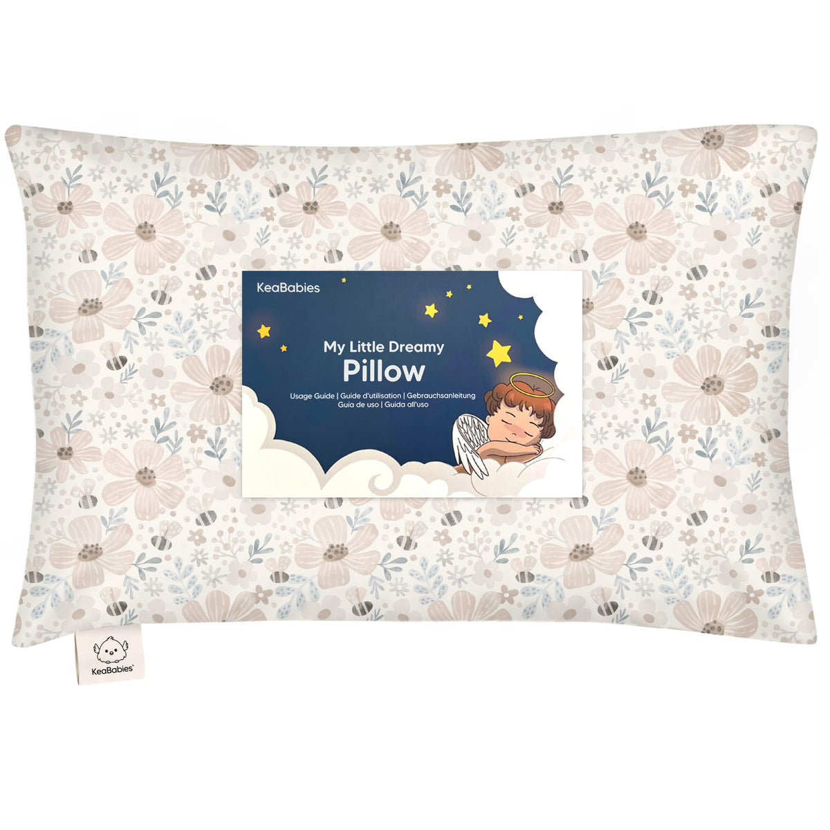 KeaBabies front view of Flora Vale pillow showing size and inviting design