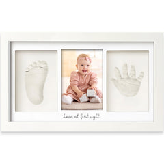 KeaBabies frame front view showing Alpine White finished display and preserved keepsake