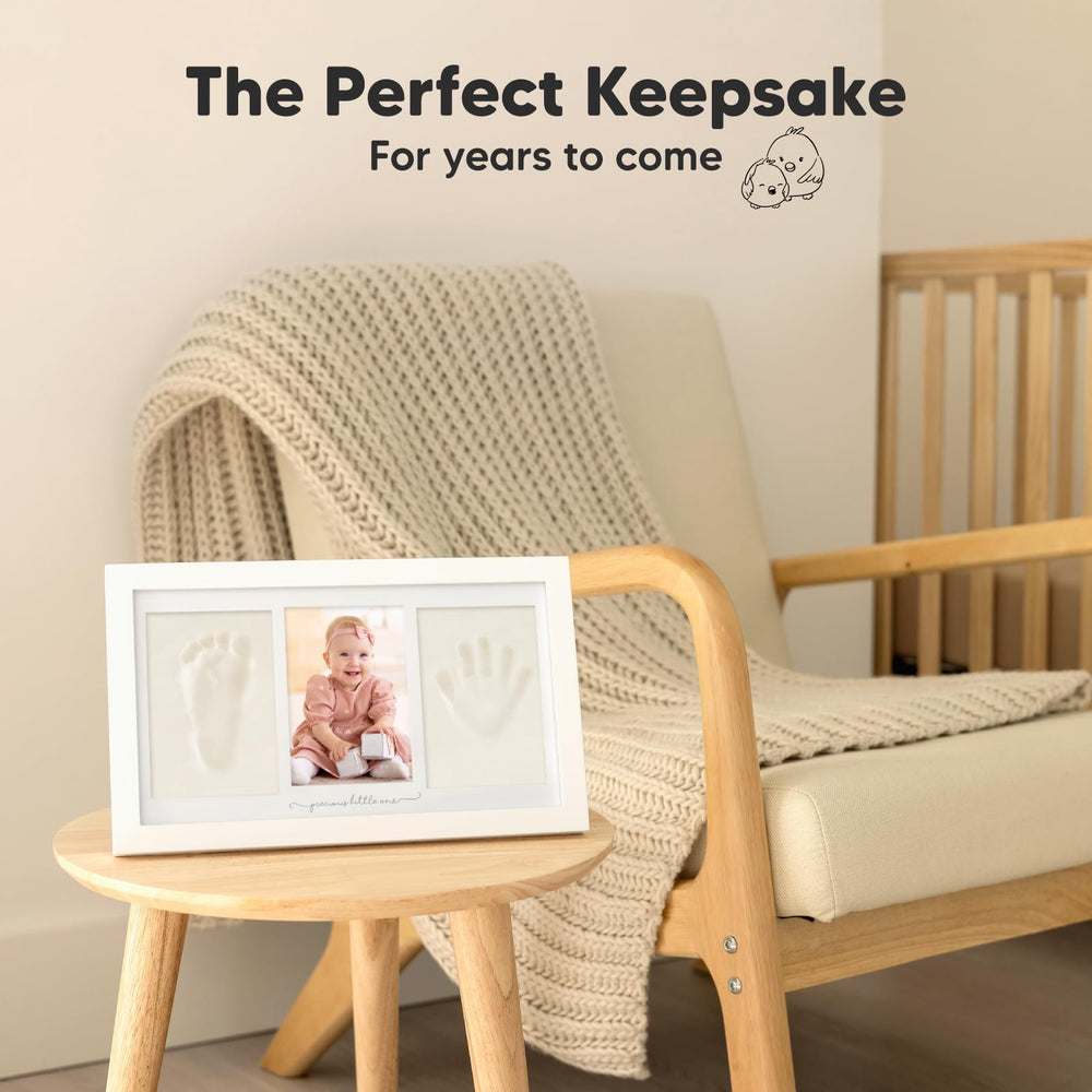 KeaBabies kit in use pressing a baby hand into clay for clear imprint
