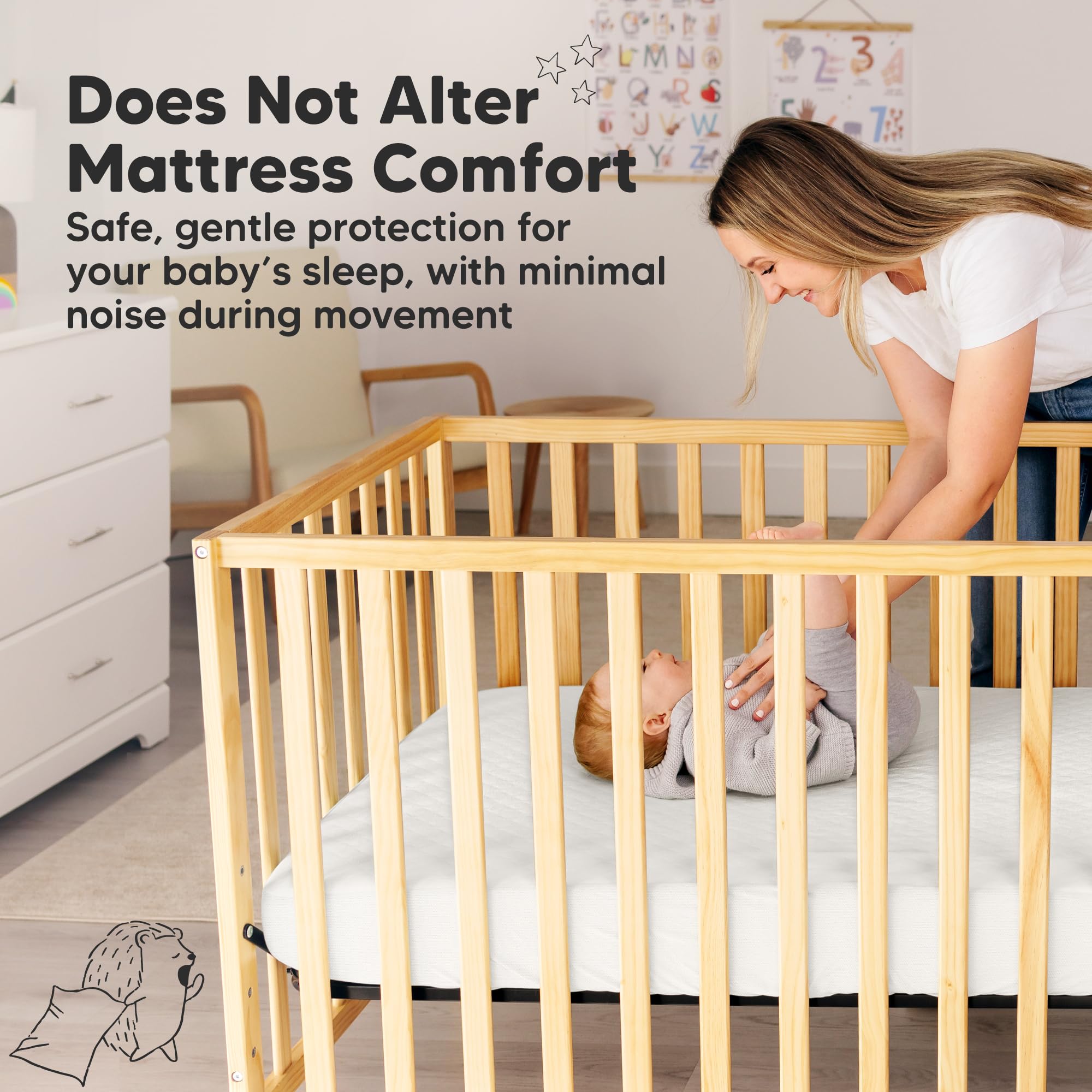 KeaBabies protector in nursery scene creating clean sleep space