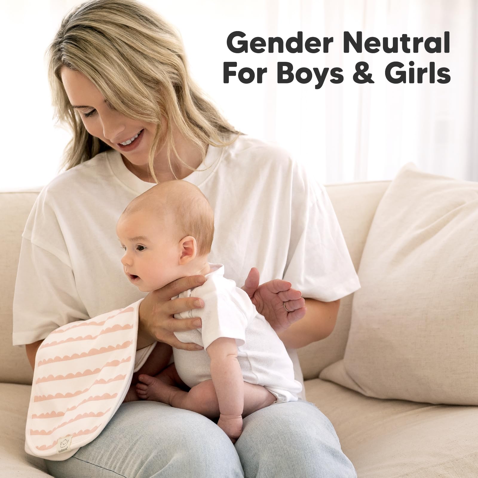 KeaBabies burp cloth used in nursery lifestyle scene conveying stylish practicality