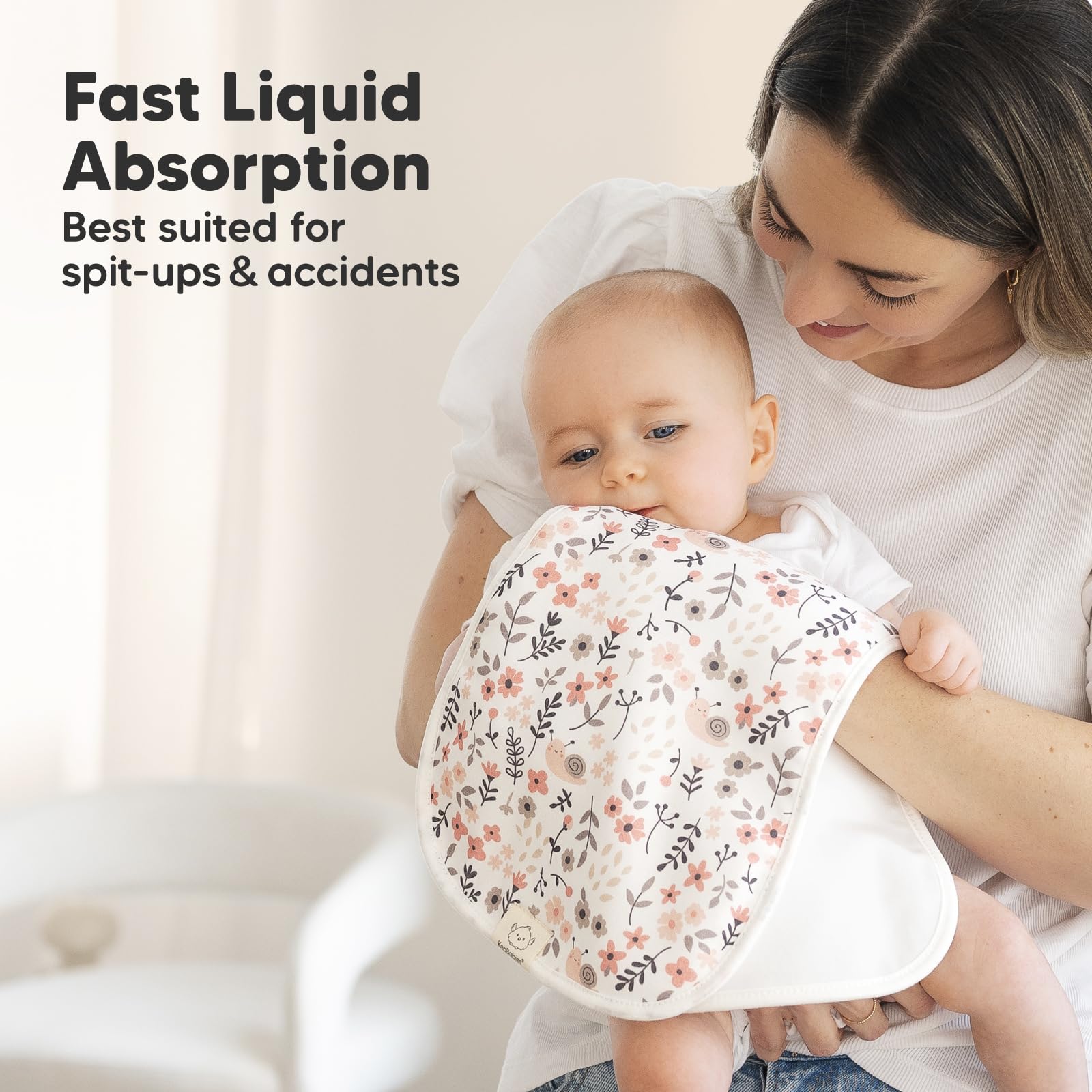 KeaBabies layered edge showing three-layer absorbency and protection benefit