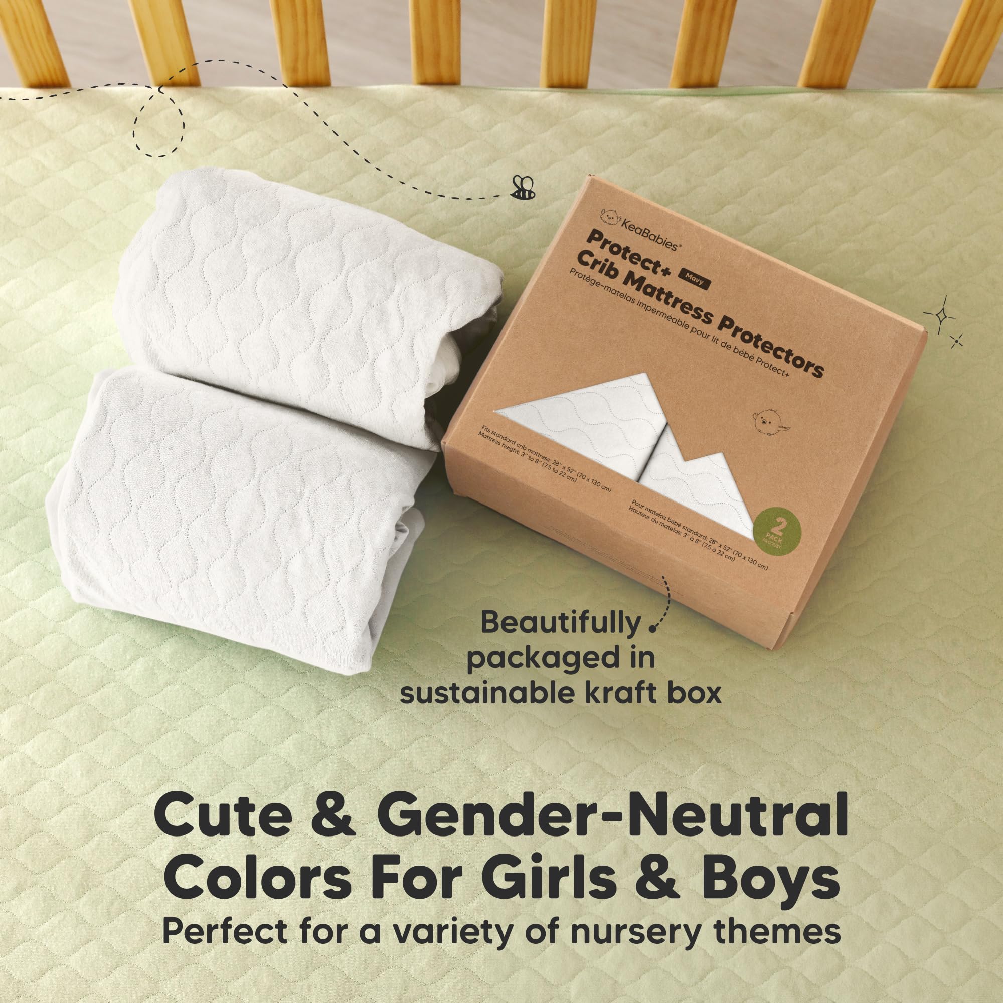 KeaBabies two-pack folded compact for travel convenience