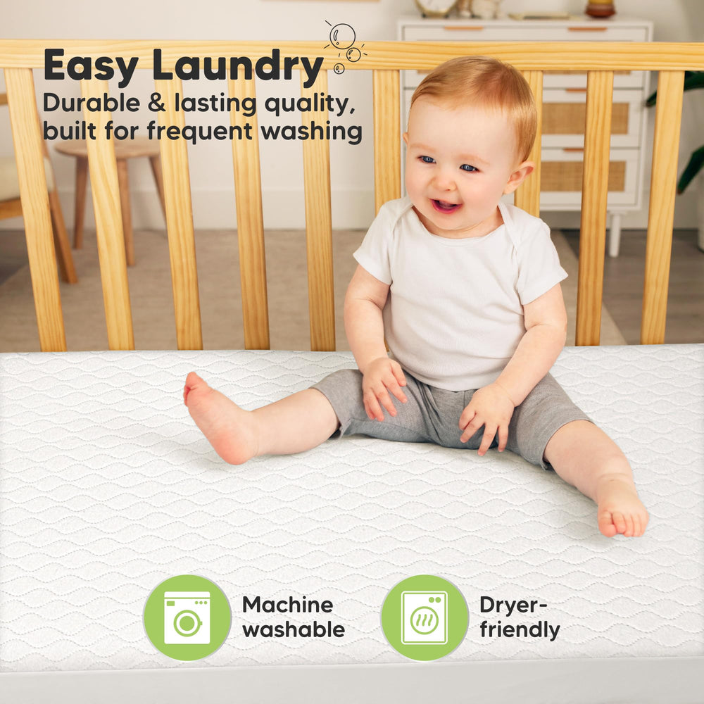 KeaBabies washcare label showing machine-washable durability