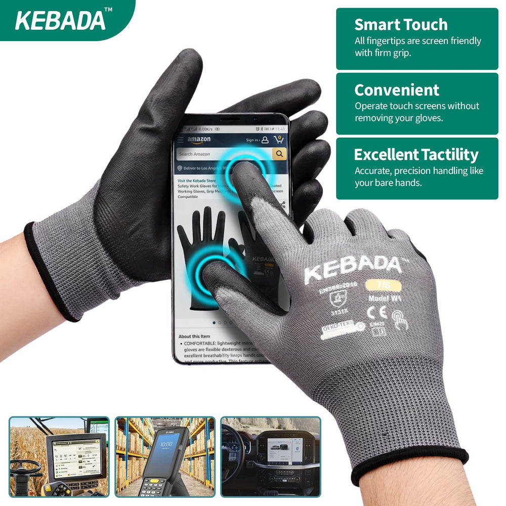Kebada W1 touchscreen fingertip detail on glove enabling phone and tablet use without removal