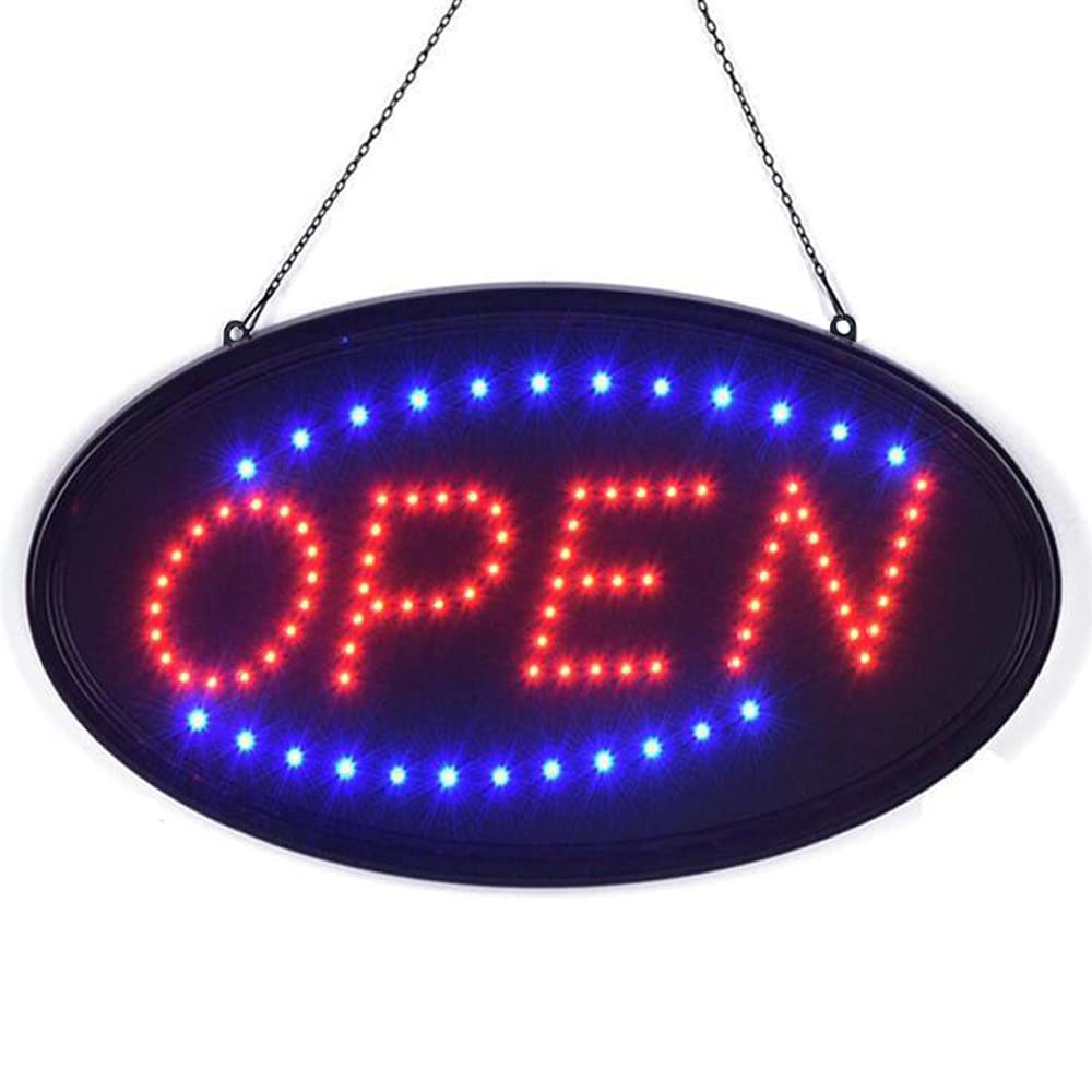 KEBE open sign front view showing bright visibility for storefronts