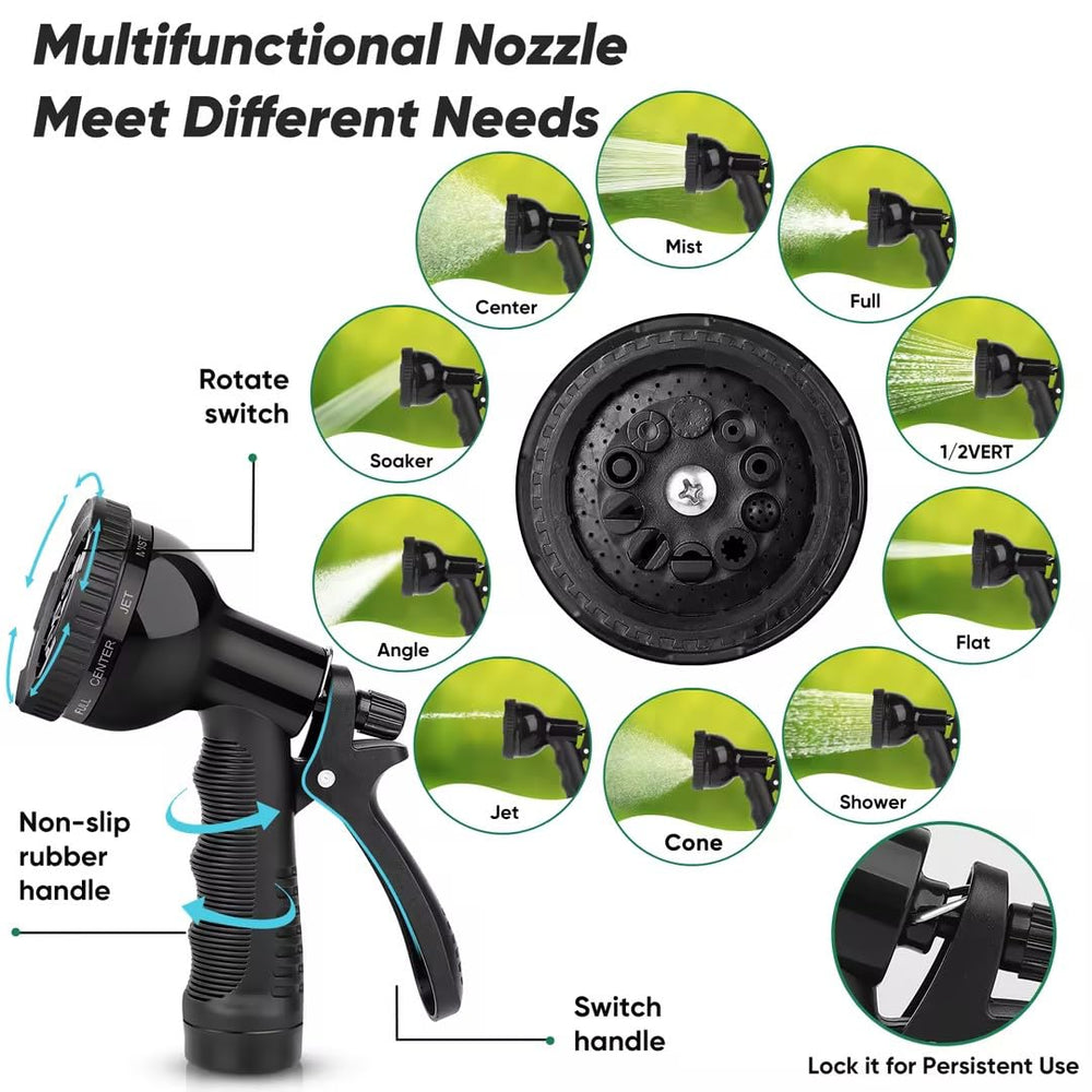 Kebose array of 10 nozzles displayed to show versatile spray patterns and water savings