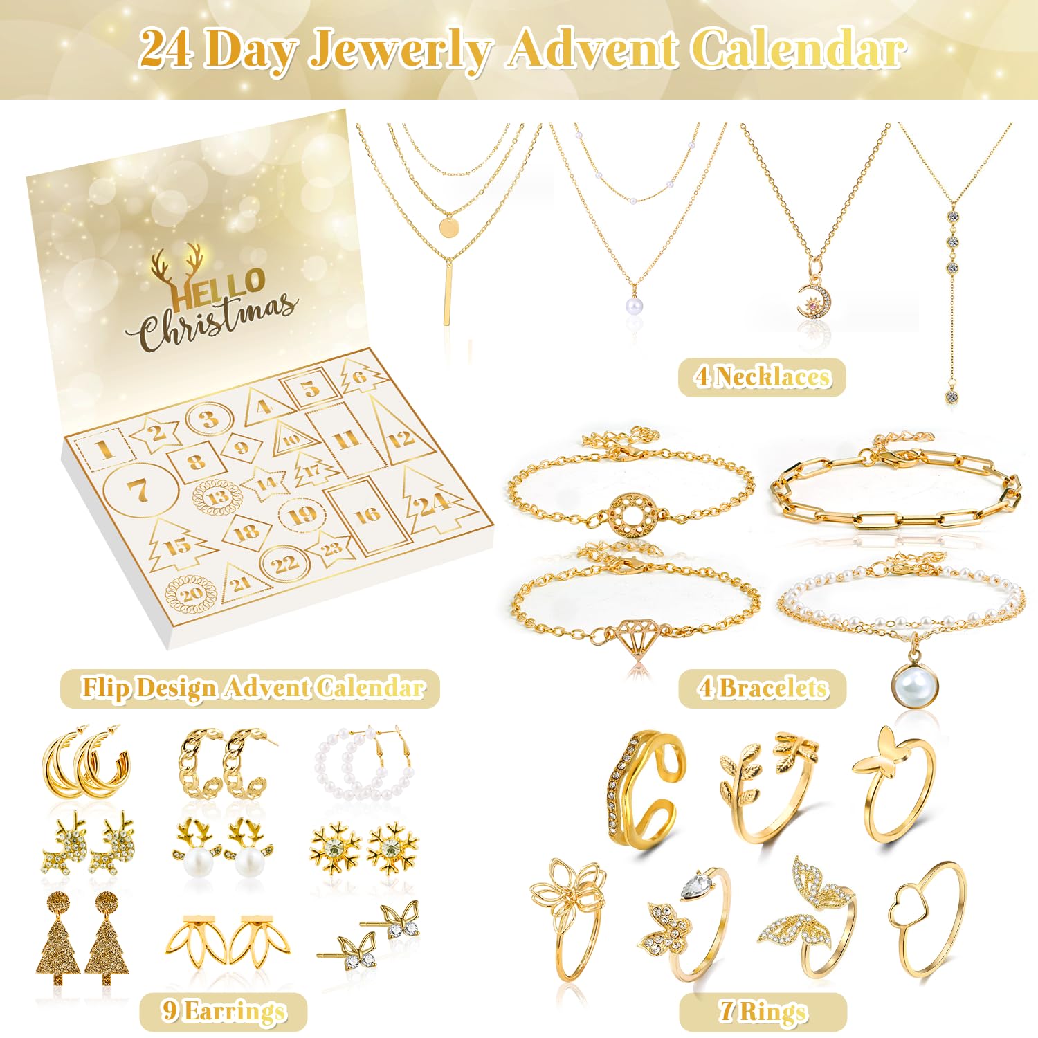 Kederwa open calendar with all 24 compartments visible, showcasing daily surprises and variety