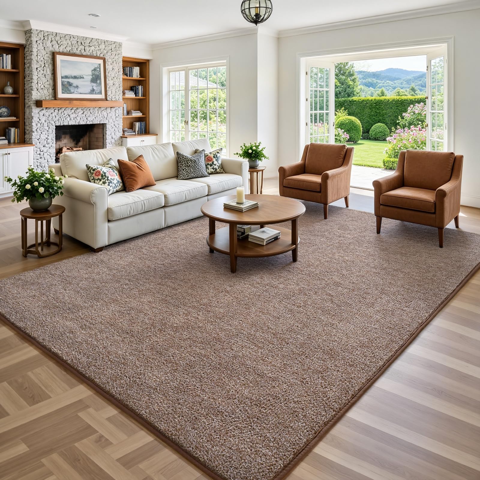 Keeko packaged rug with label showing easy care and washability benefit