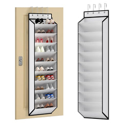 KEEPJOY front view of 10-tier over door organizer showing tidy shoe storage benefit
