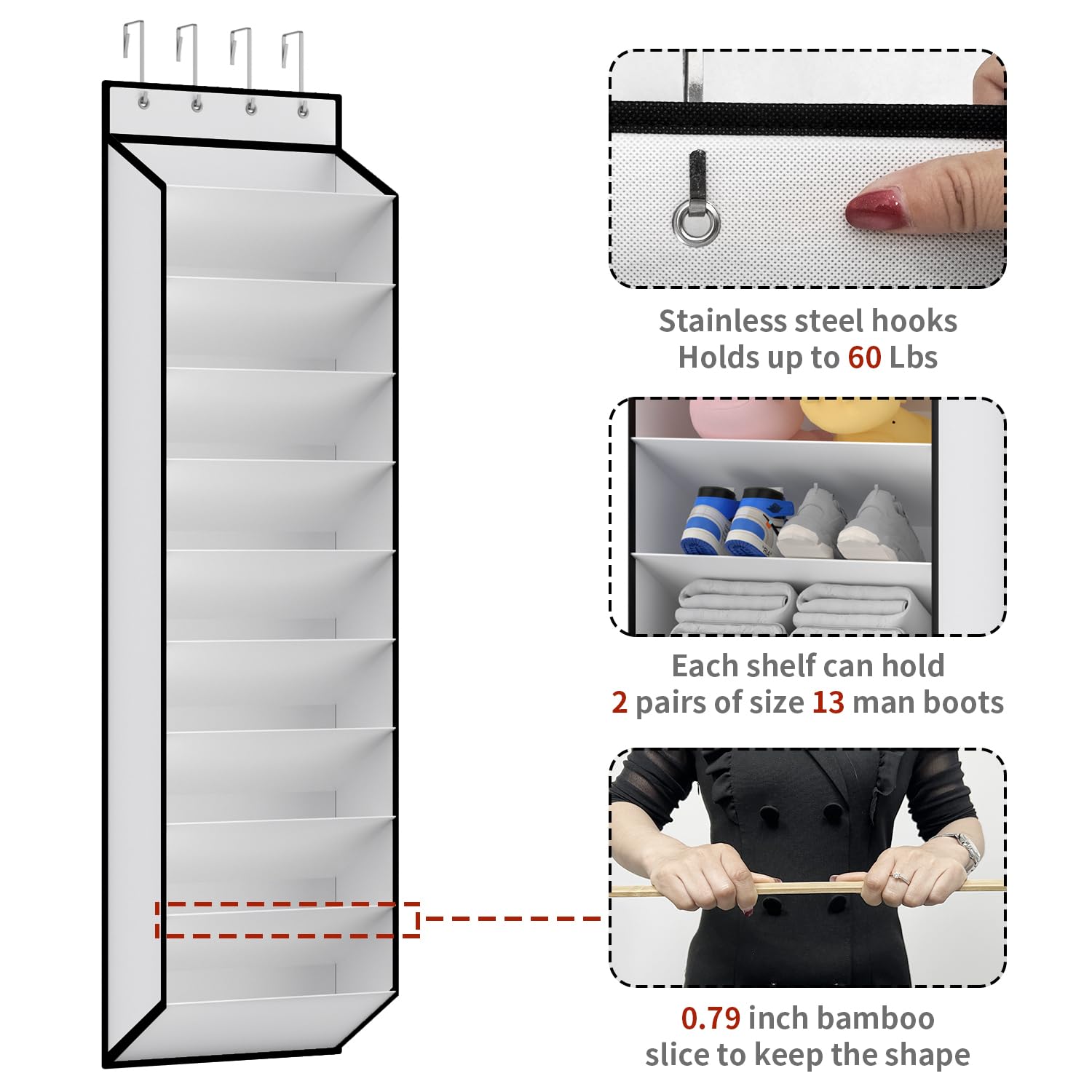 KEEPJOY hanging on bedroom door demonstrating space-saving home organization benefit