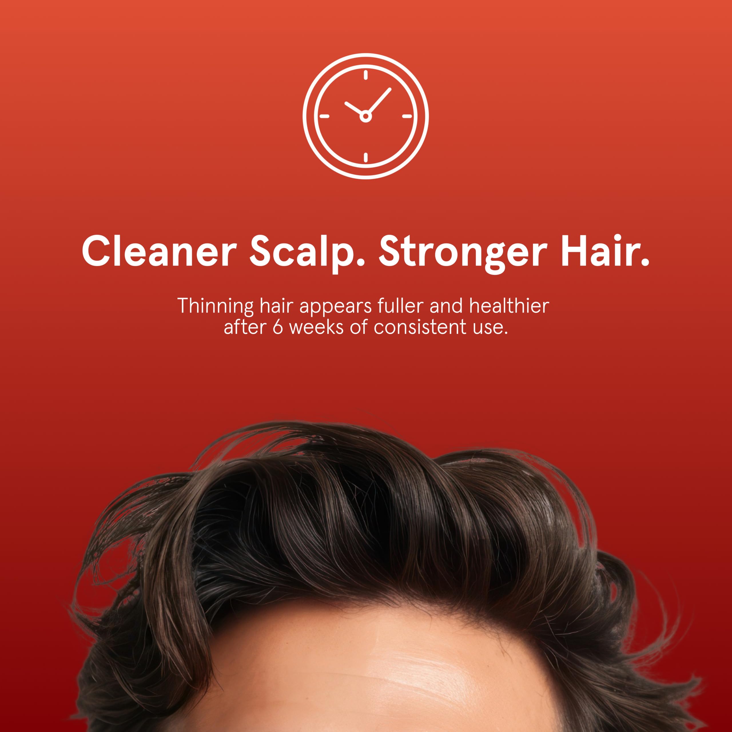 Keeps shampoo scene in bathroom lifestyle portraying everyday use and convenient placement