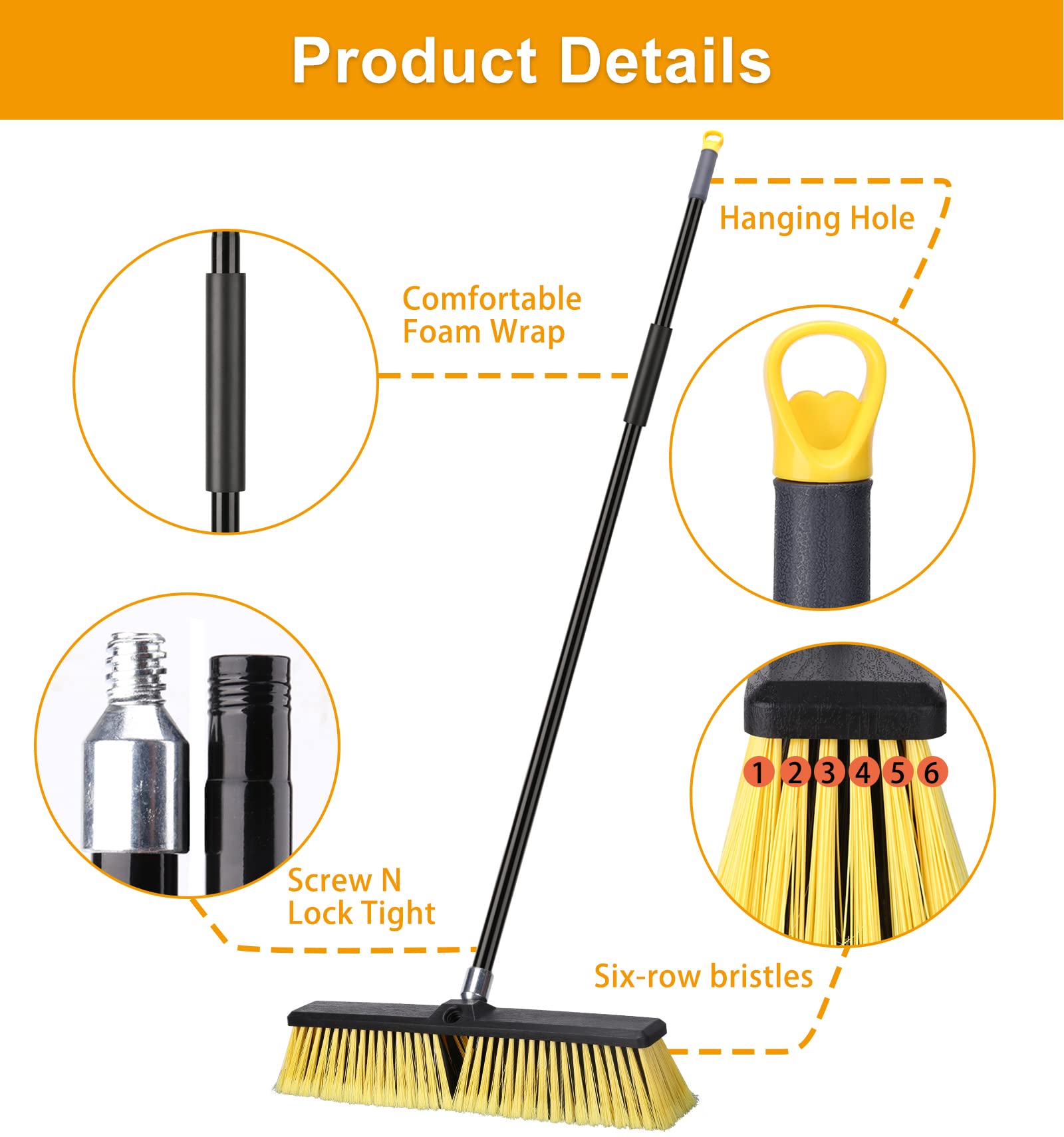 KeFanta close-up of six-layer stiff bristles for strong debris removal