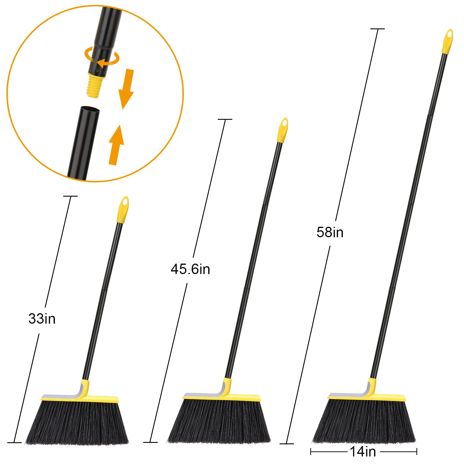 KeFanta broom sweeping patio leaves and sand, efficient outdoor debris removal
