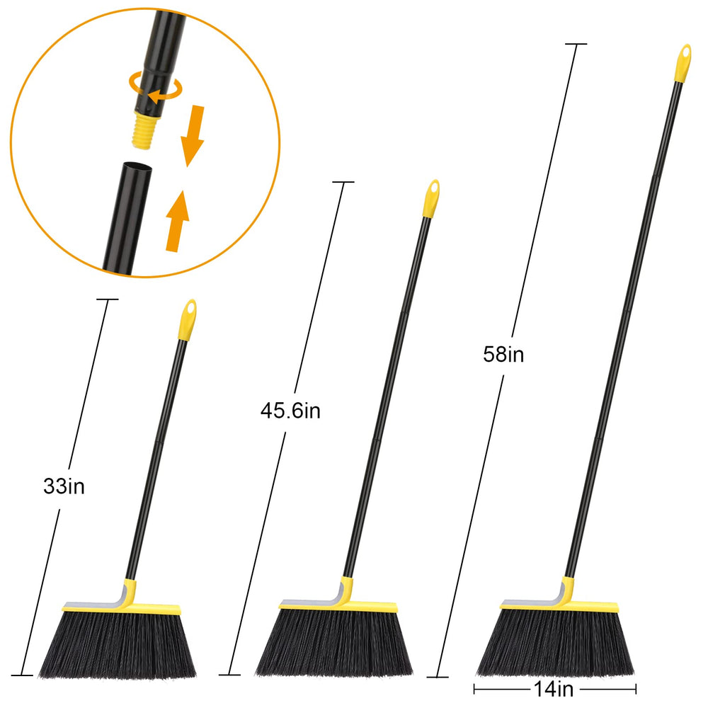 KeFanta broom sweeping patio leaves and sand, efficient outdoor debris removal