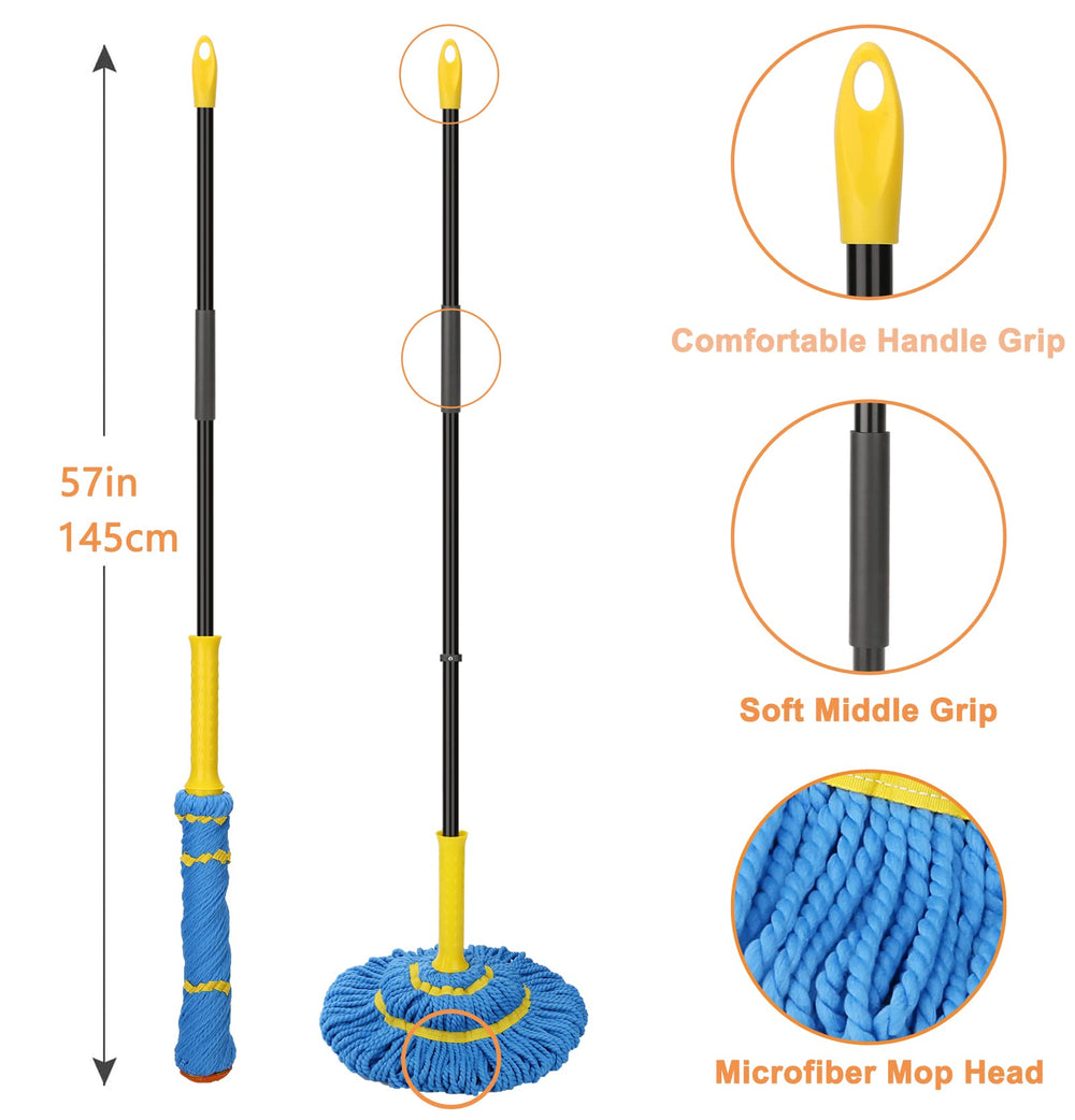KeFanta mop in use on hardwood showing gentle cleaning and reduced moisture