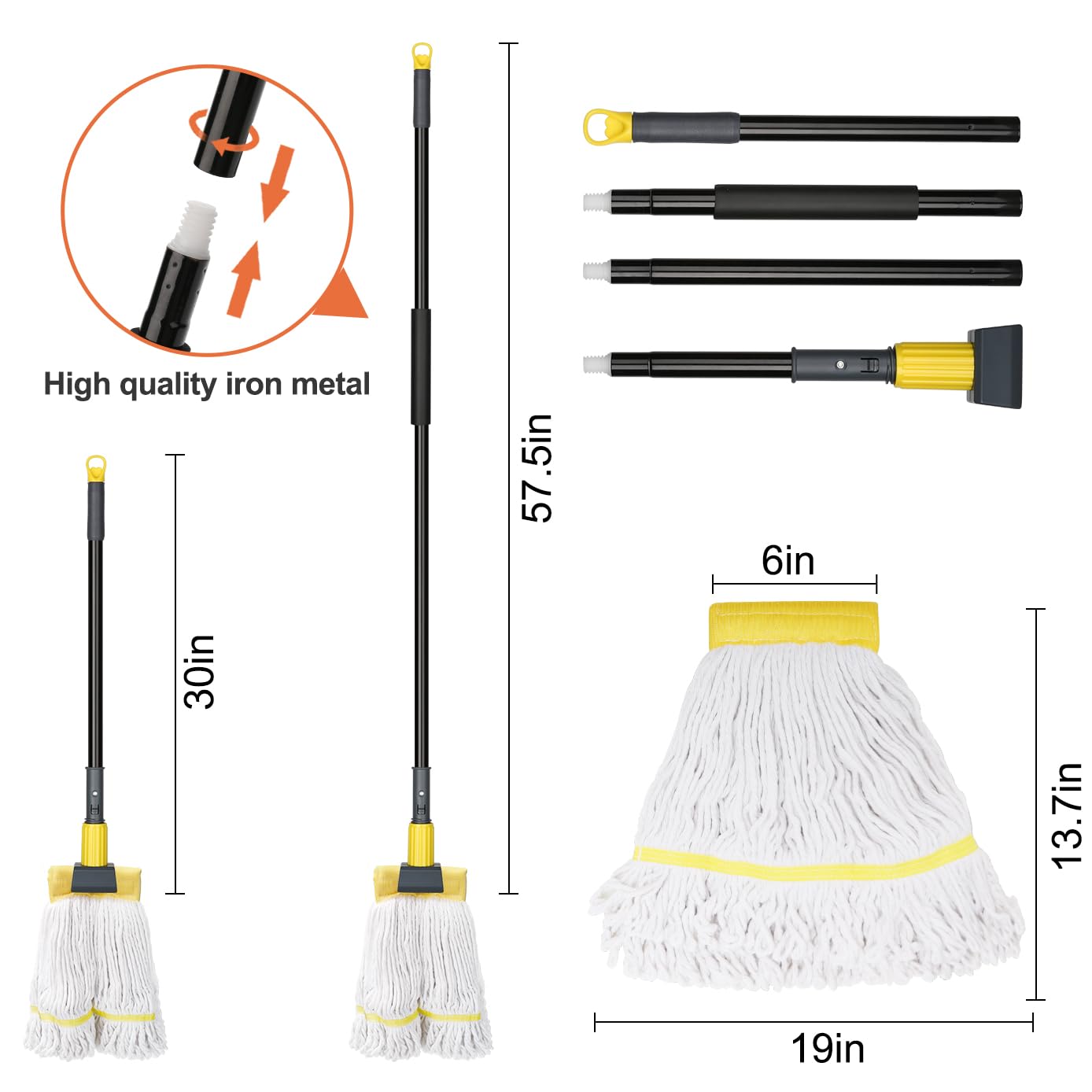 KeFanta mop in use in a restaurant kitchen illustrating fast floor coverage and professional-grade cleaning