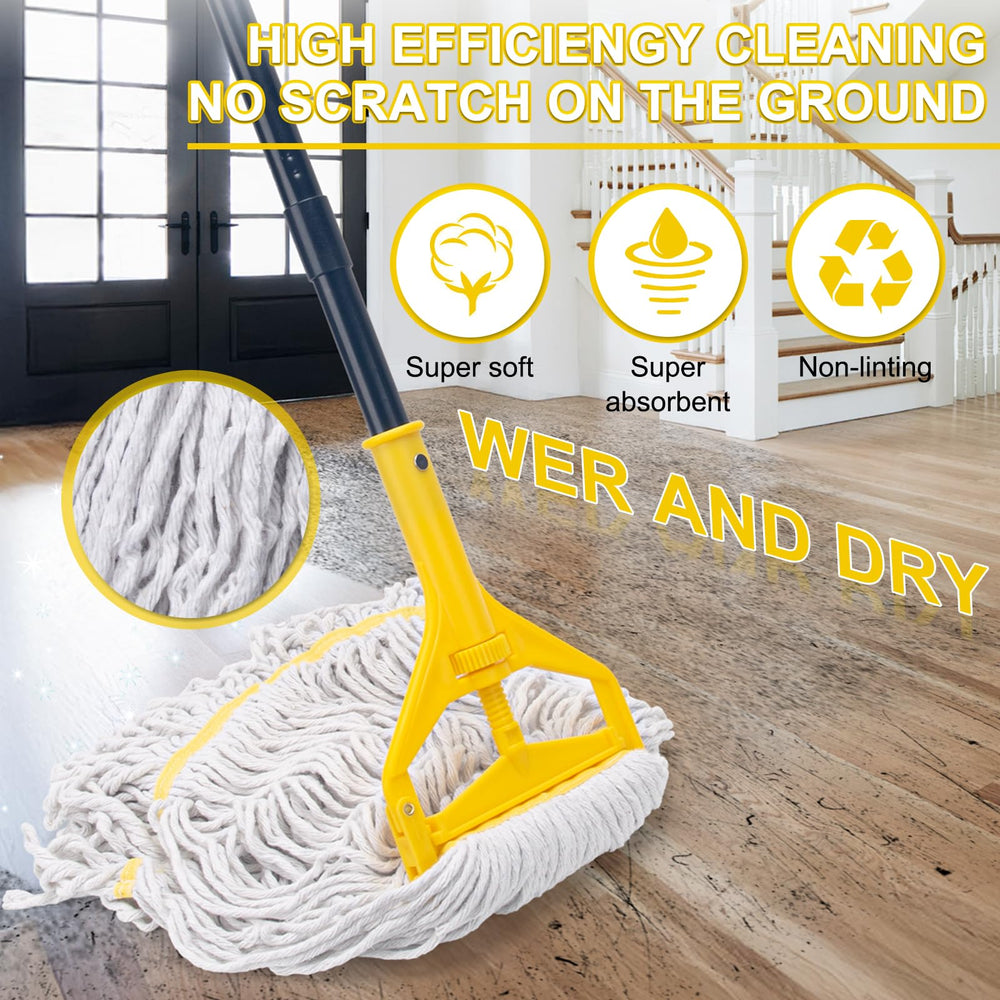 KeFanta thumb-wheel and side-gate clamp close-up for quick, tool-free mop head replacement
