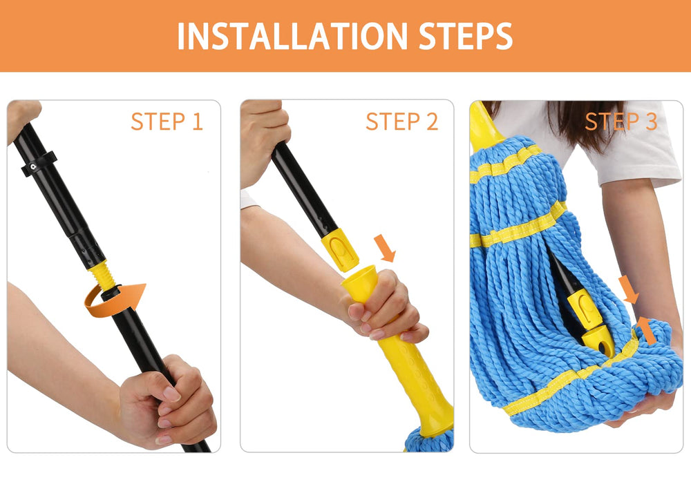 KeFanta mop hanging on hook showing compact storage and space saving benefit