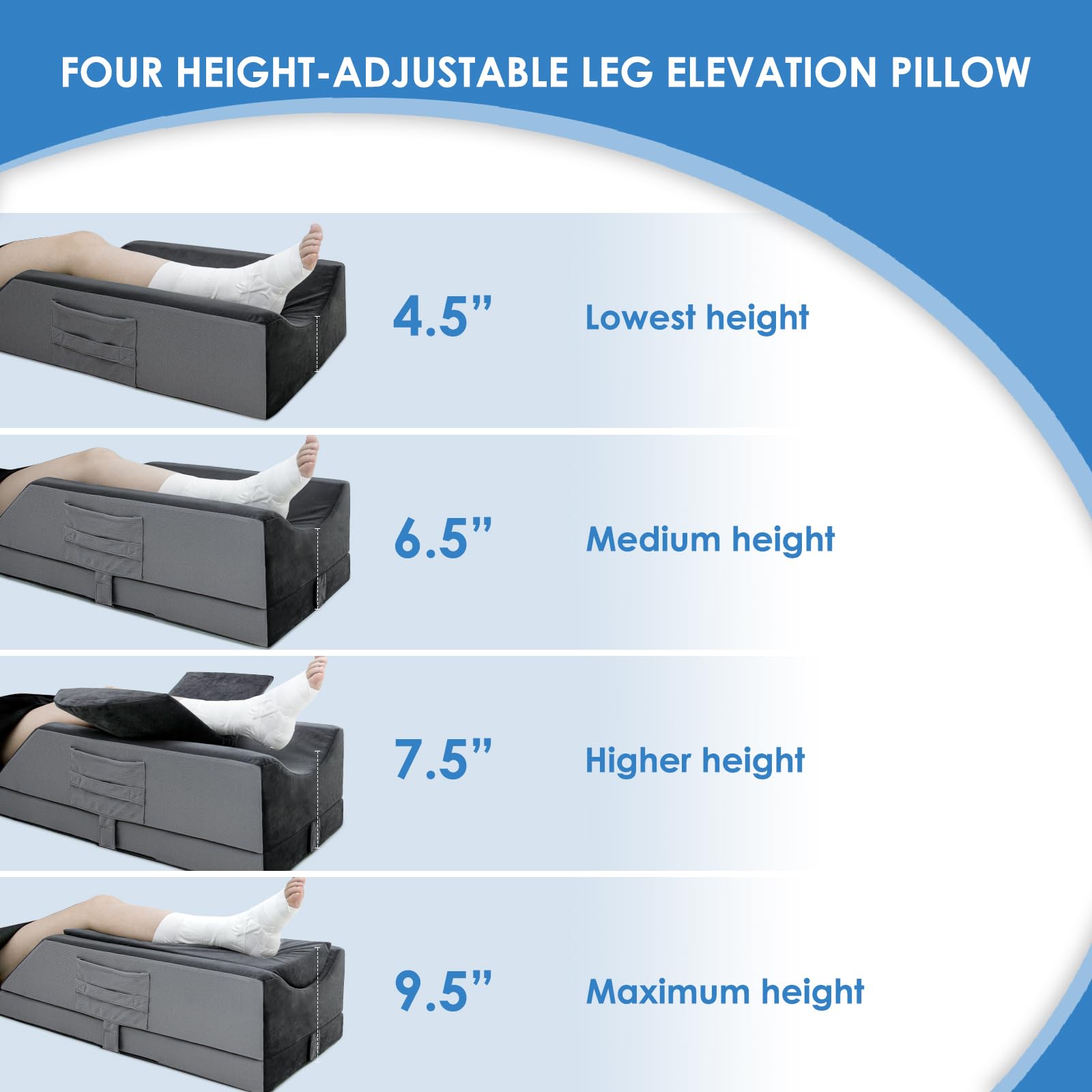 Kehangte U-shaped groove holding lower leg securely for stable rest