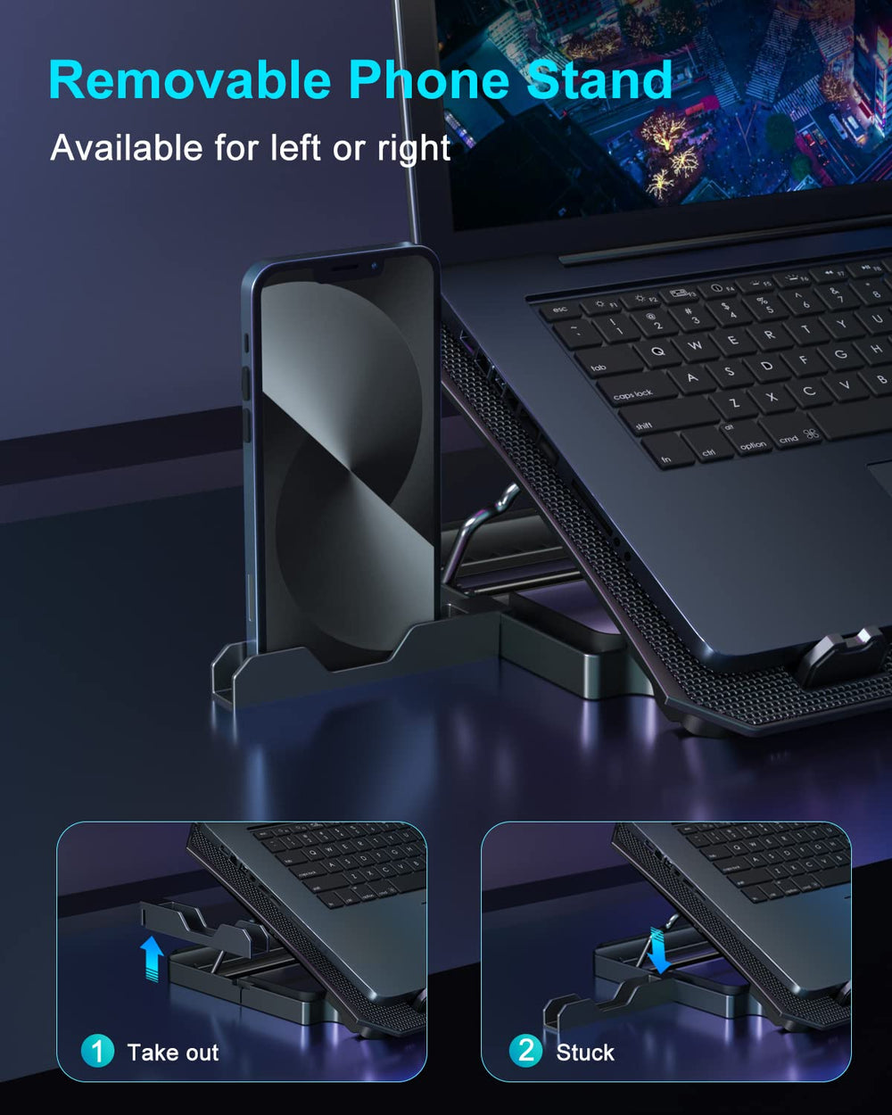 KeiBn side phone holder extended demonstrating hands-free convenience benefit