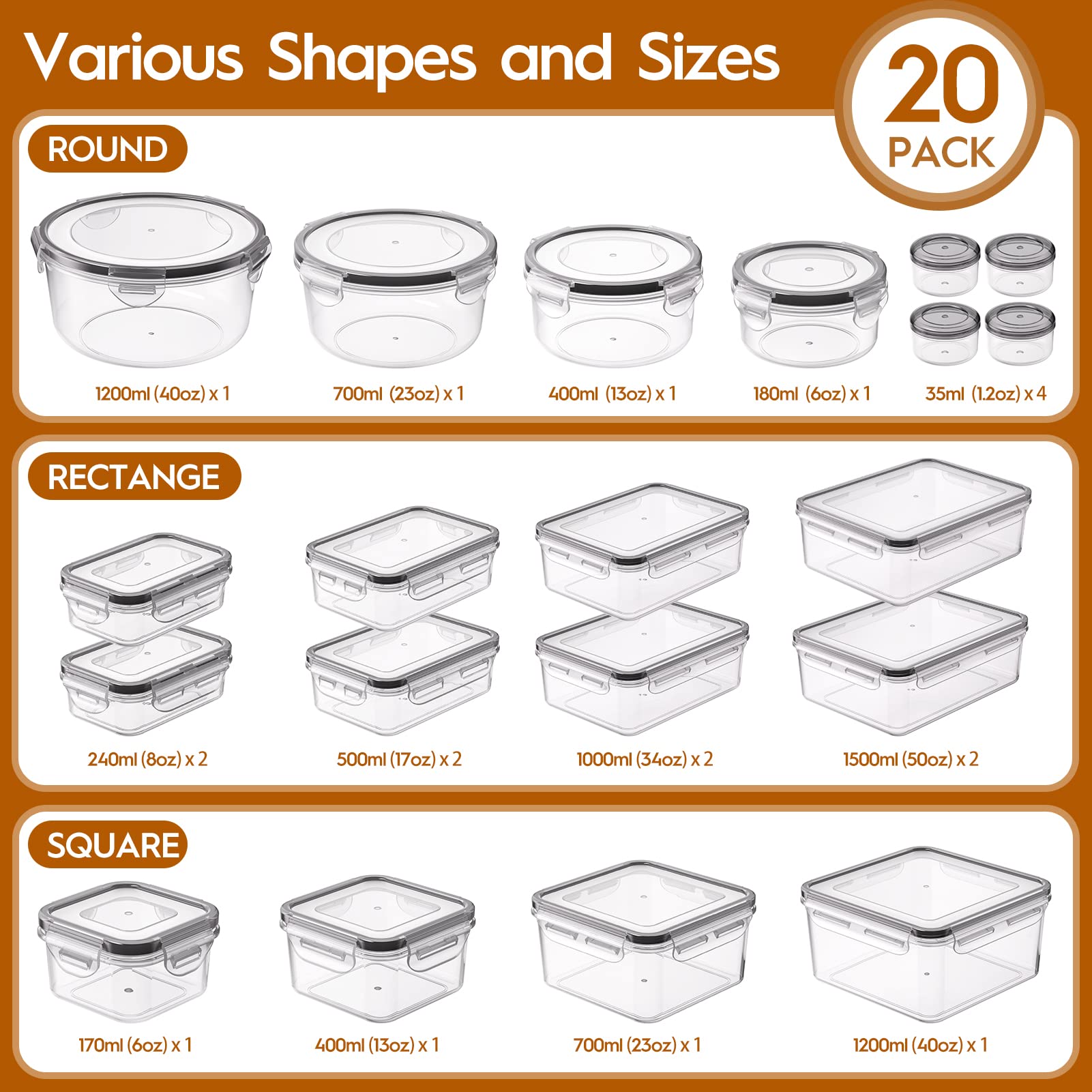 KEMETHY close-up of large rectangular container showing capacity and shape benefit