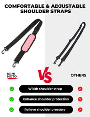 KEMIMOTO padded wide shoulder strap showing comfort on long walks