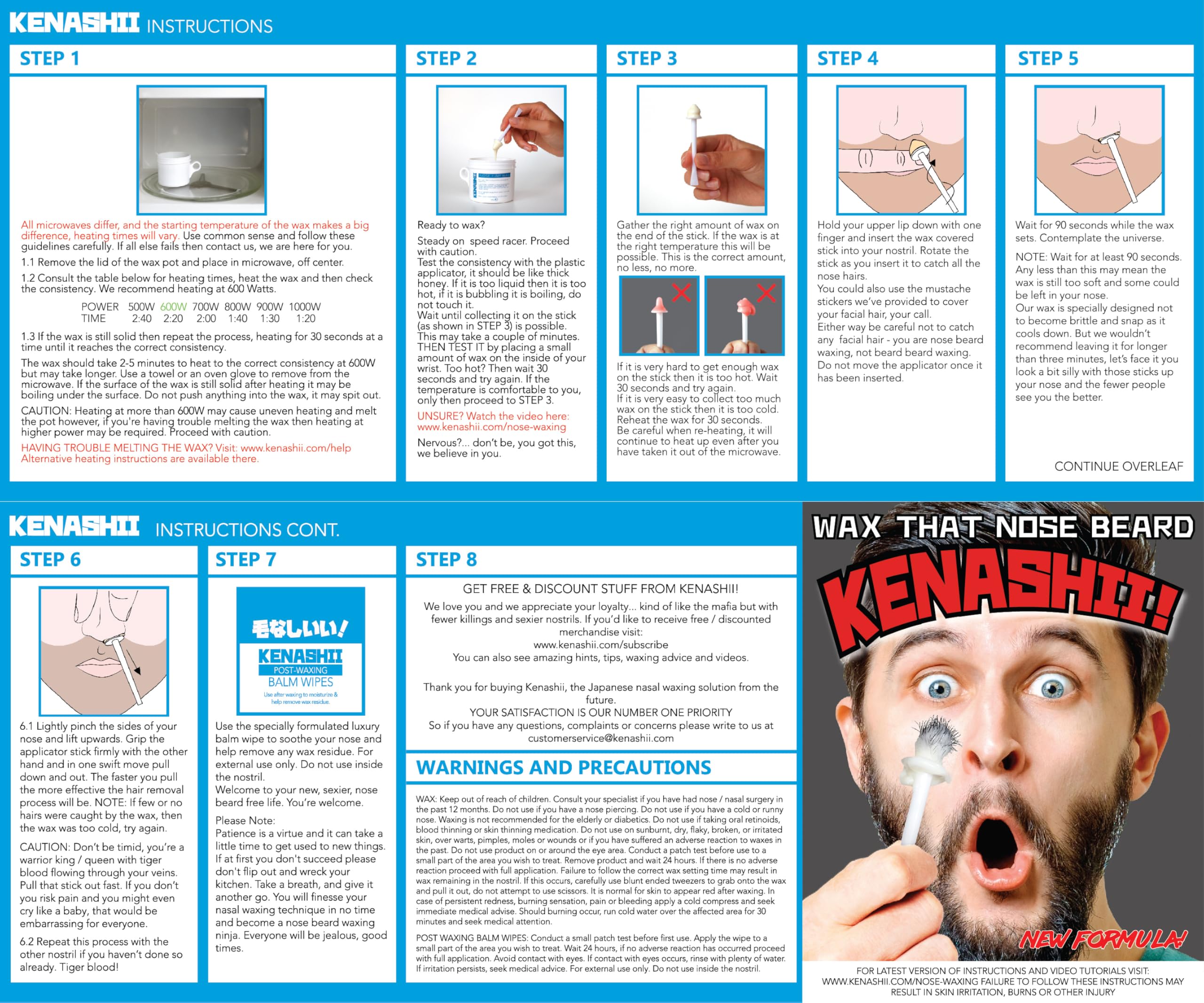 KENASHII model demonstrating careful nasal waxing technique for precise hair removal benefit