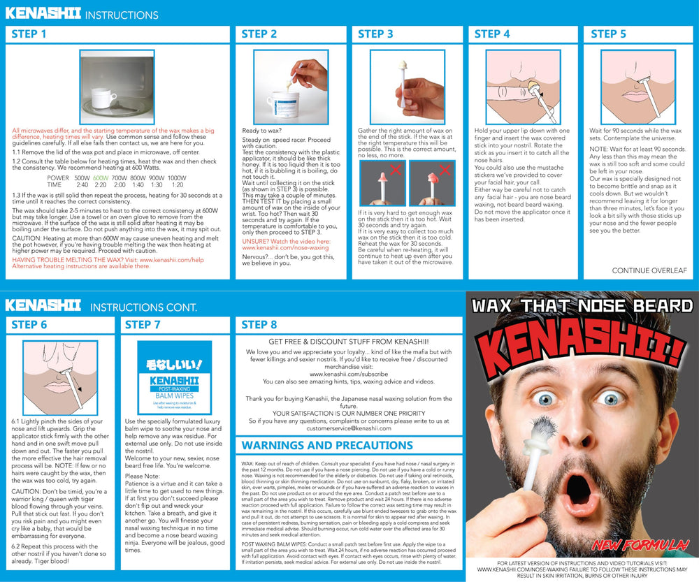 KENASHII model demonstrating careful nasal waxing technique for precise hair removal benefit