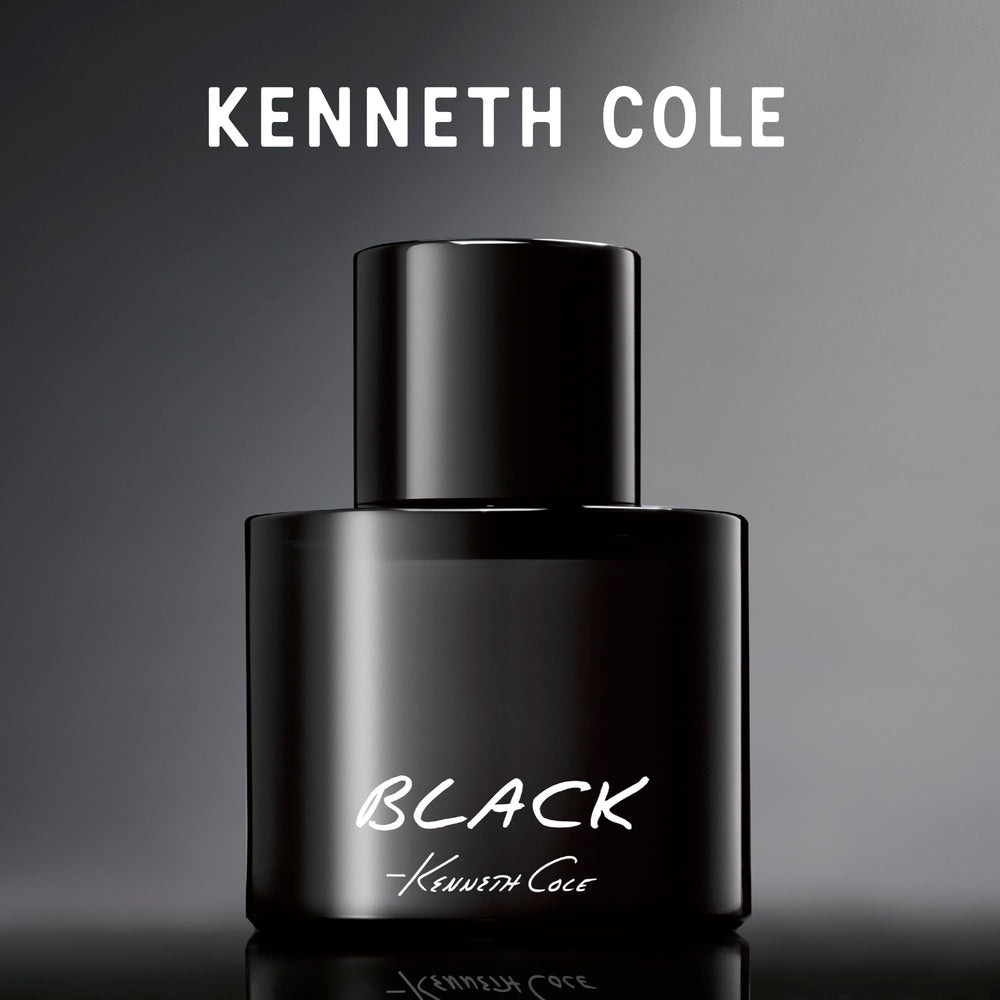 Kenneth Cole Black bottle beside dress shirt illustrating refined scent for evening events
