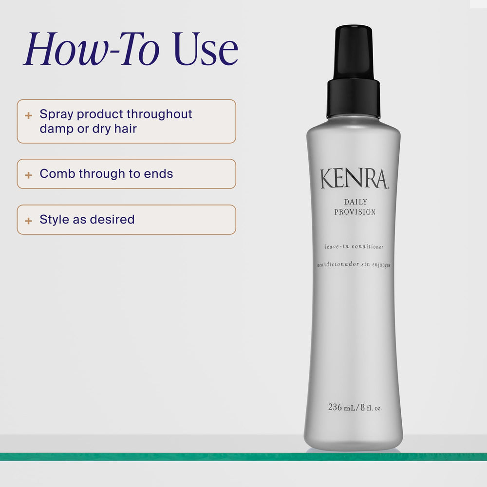 Kenra texture sheen on hair showing smooth, shiny finish and frizz control