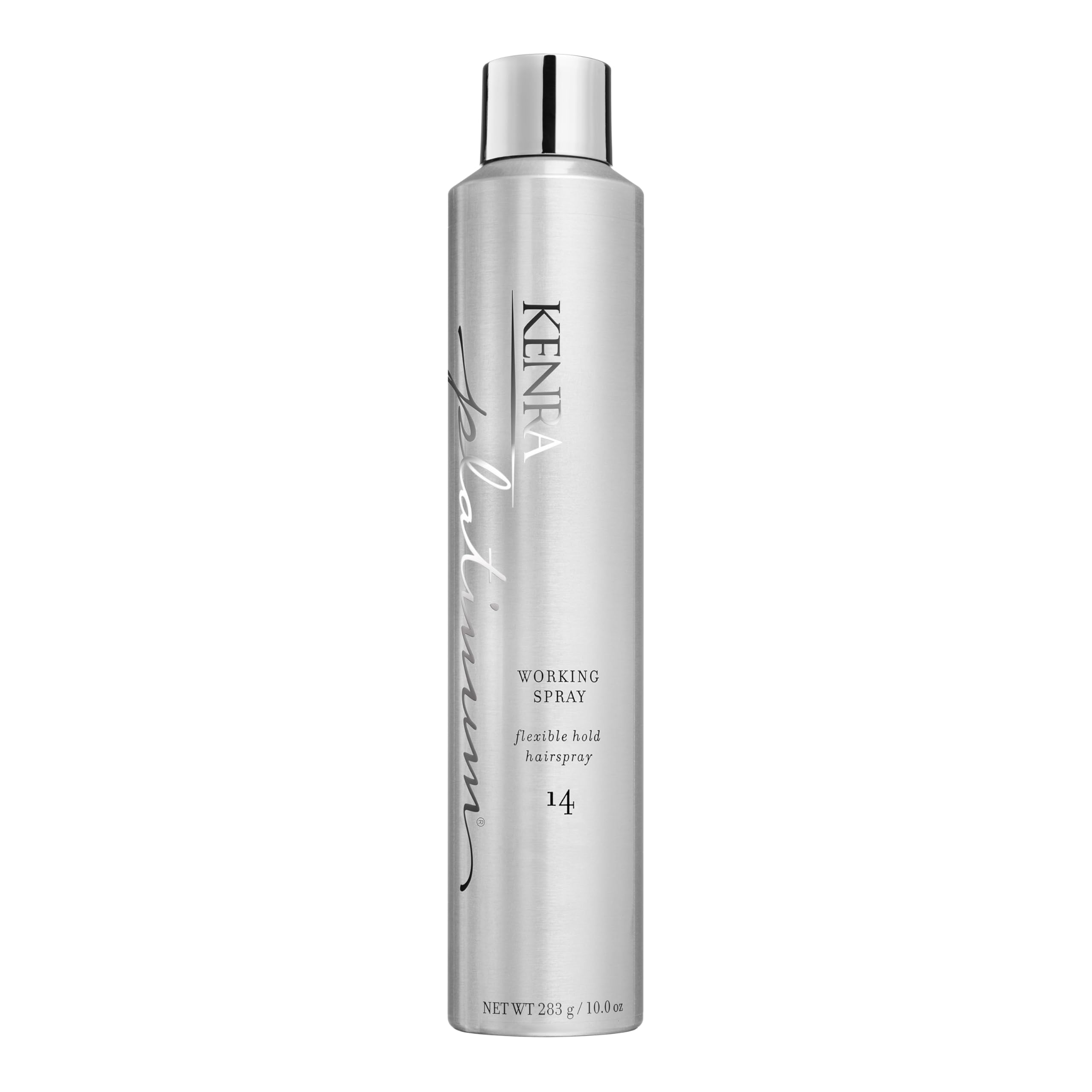 Kenra bottle front packaging showing product and flexible hold benefit