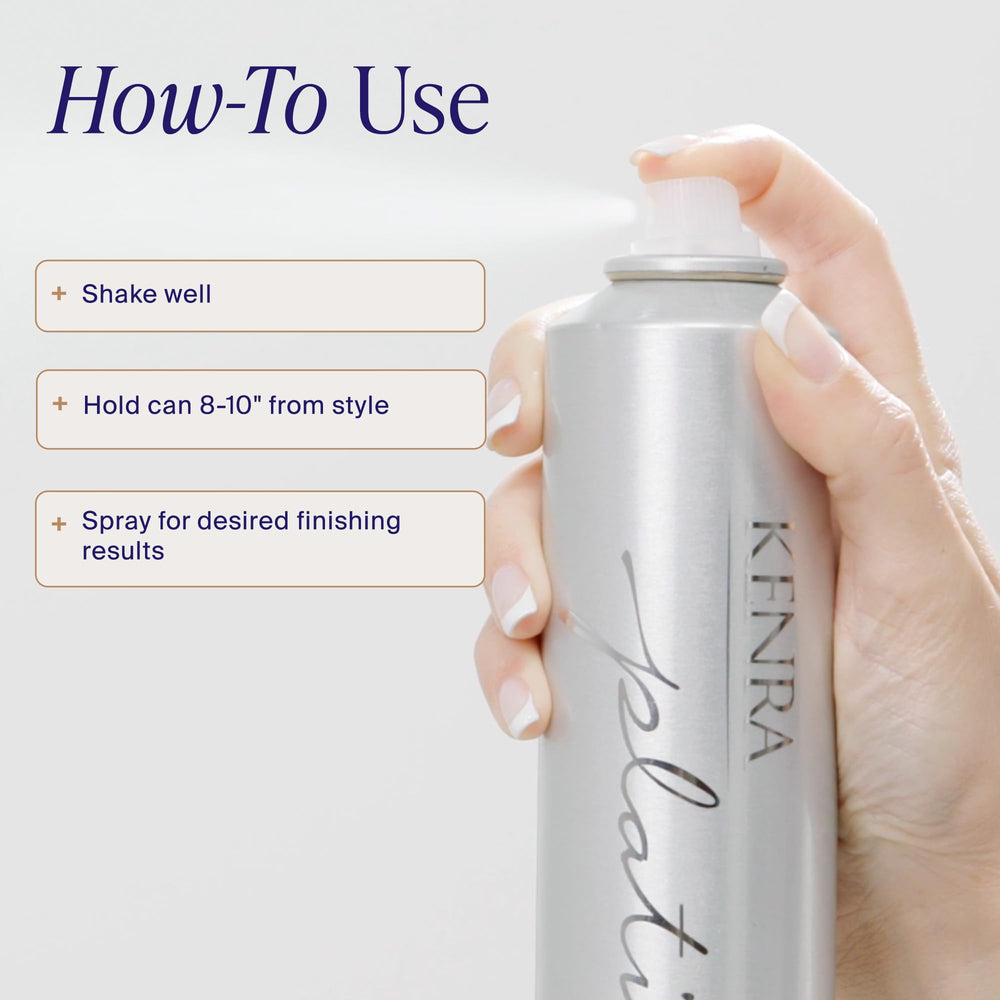 Stylist applying Kenra on model for brushable finishing and volume