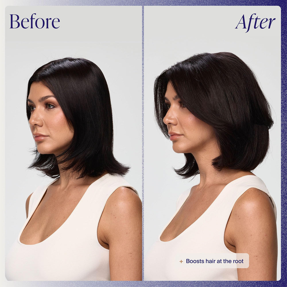 Kenra Root Lifting Spray held in hand to show 8 oz scale and portability