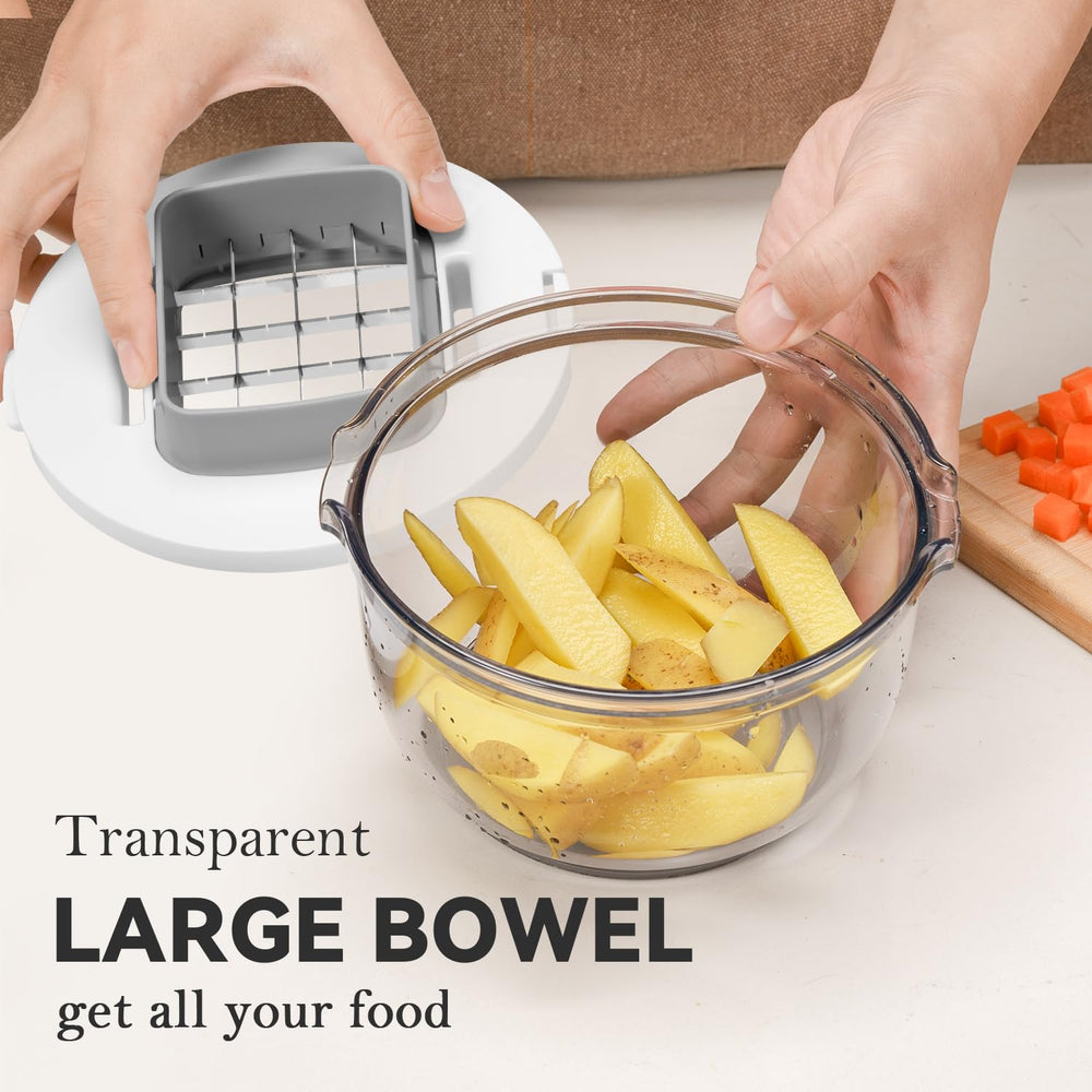 KEOUKE compact storage with blades nested in bowl to save kitchen space