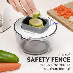 KEOUKE top press with safety shield demonstrating finger protection while cutting