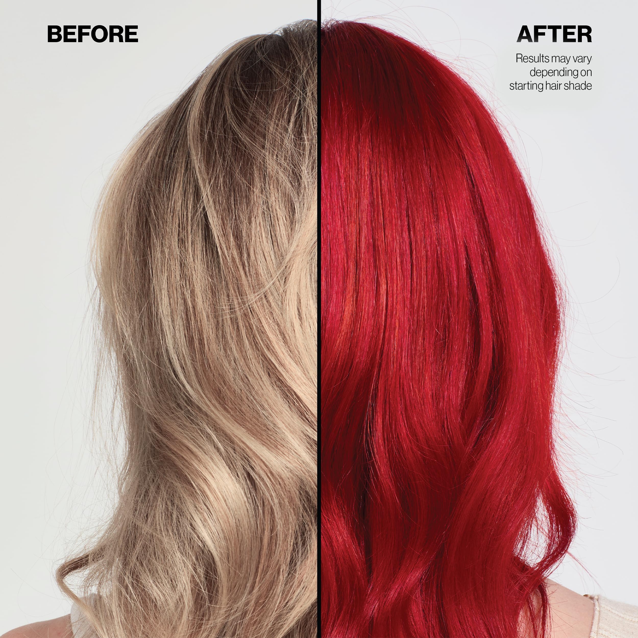 KERACOLOR applying red clenditioner to dry blonde hair for vibrancy