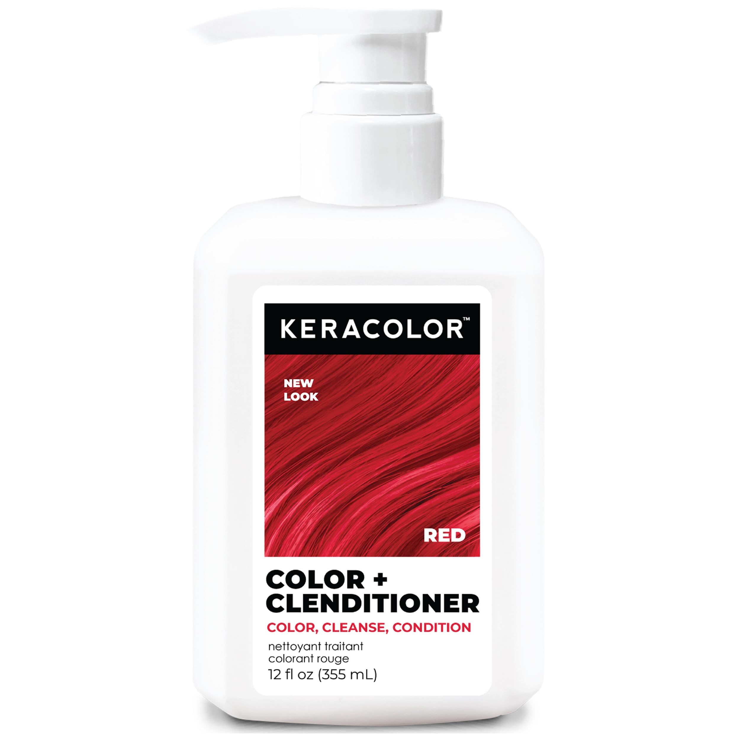KERACOLOR front bottle showing red clenditioner benefits shine