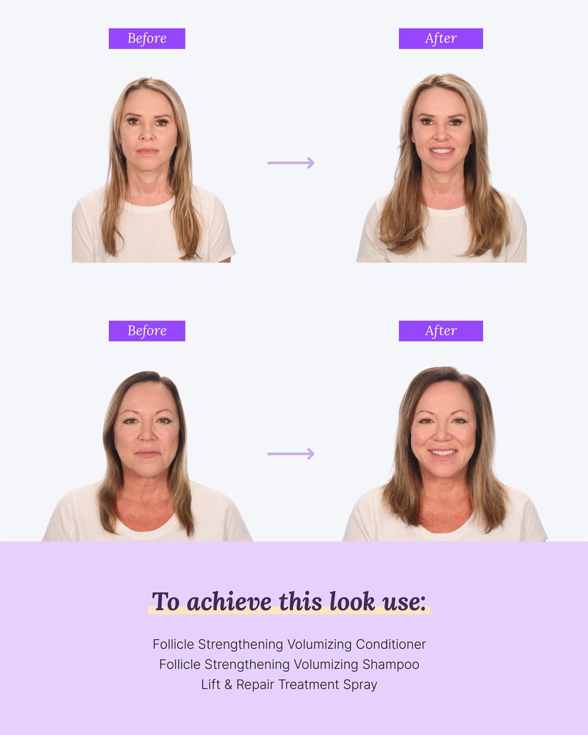 Keranique being applied to damp hair for root volume