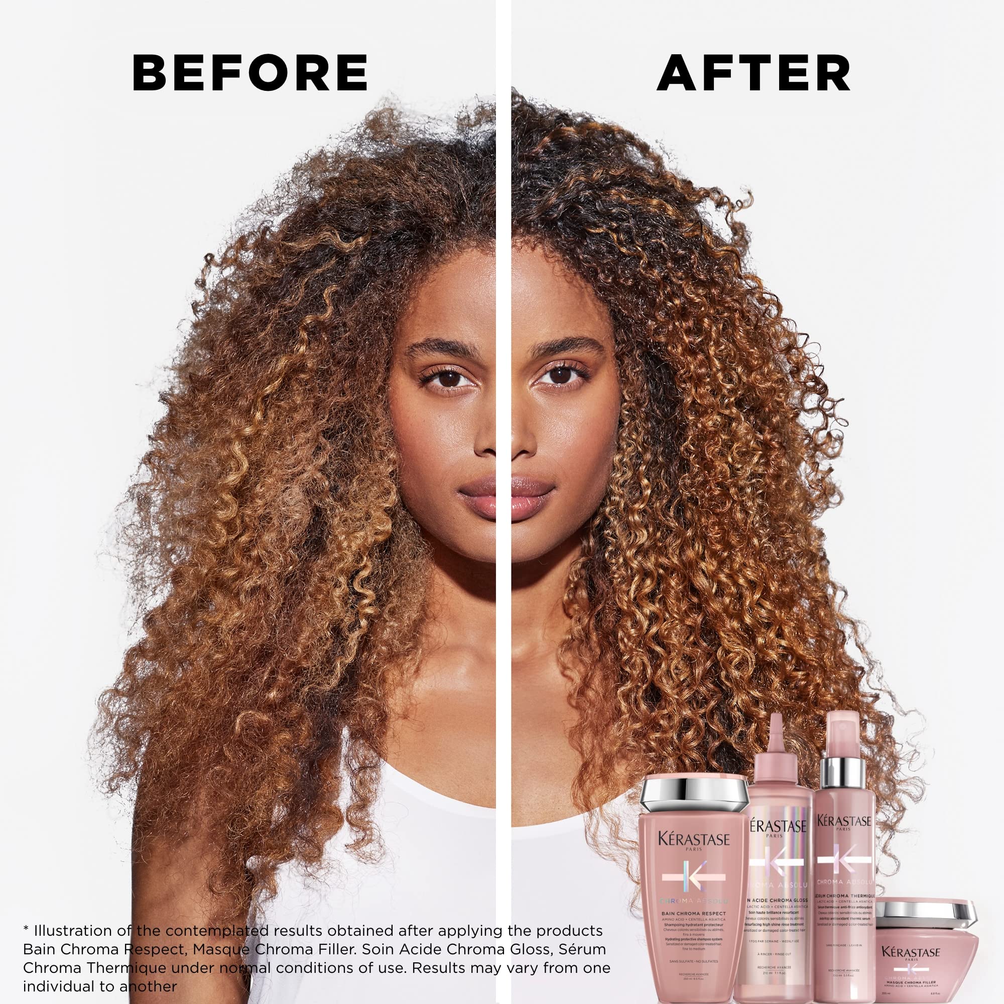 KÉRASTASE application on mid-lengths and ends improves manageability