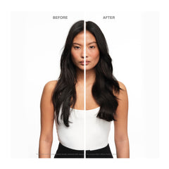 KÉRASTASE oil applied to mid-lengths demonstrating nourishment and frizz control