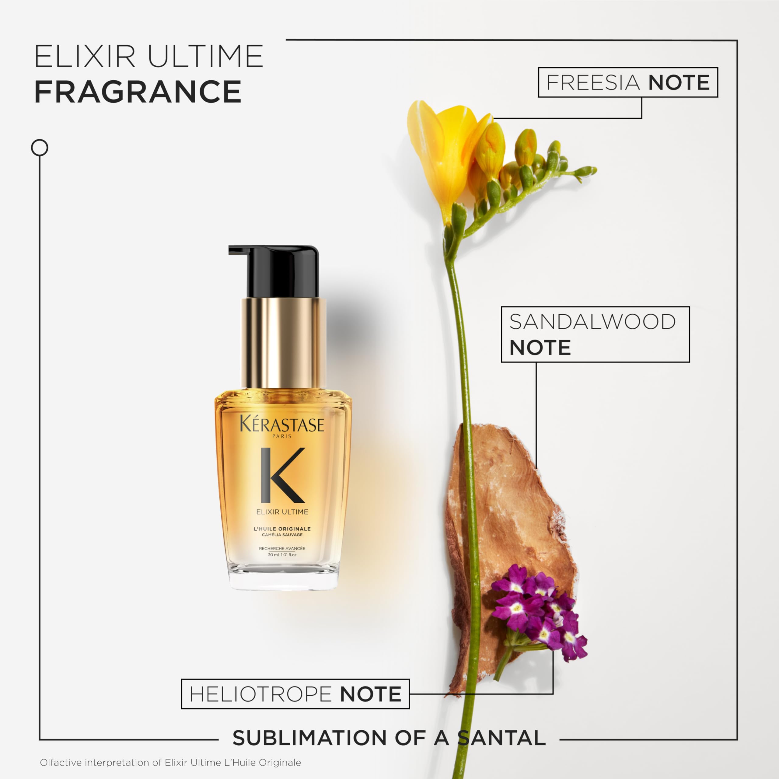 KÉRASTASE bottle recycled glass label highlighting sustainable packaging benefit