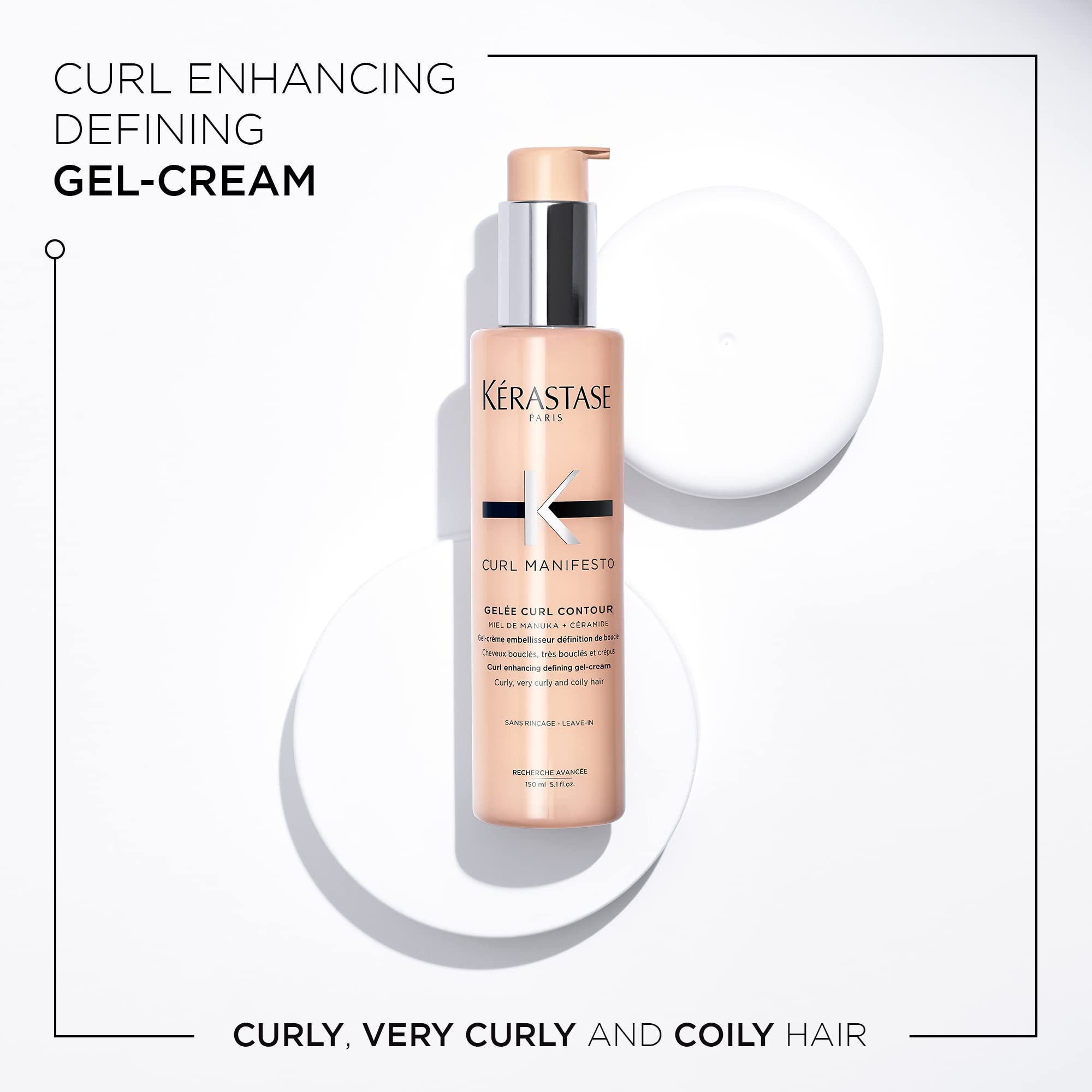 KÉRASTASE gel-cream texture close-up showing smoothing hydration benefit