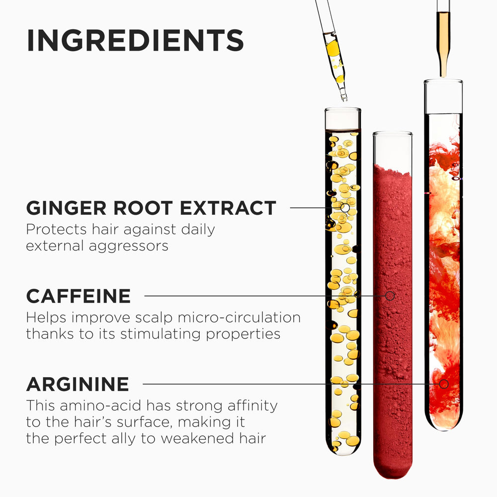 KÉRASTASE Genesis caffeine extract macro highlighting energizing scalp support benefit